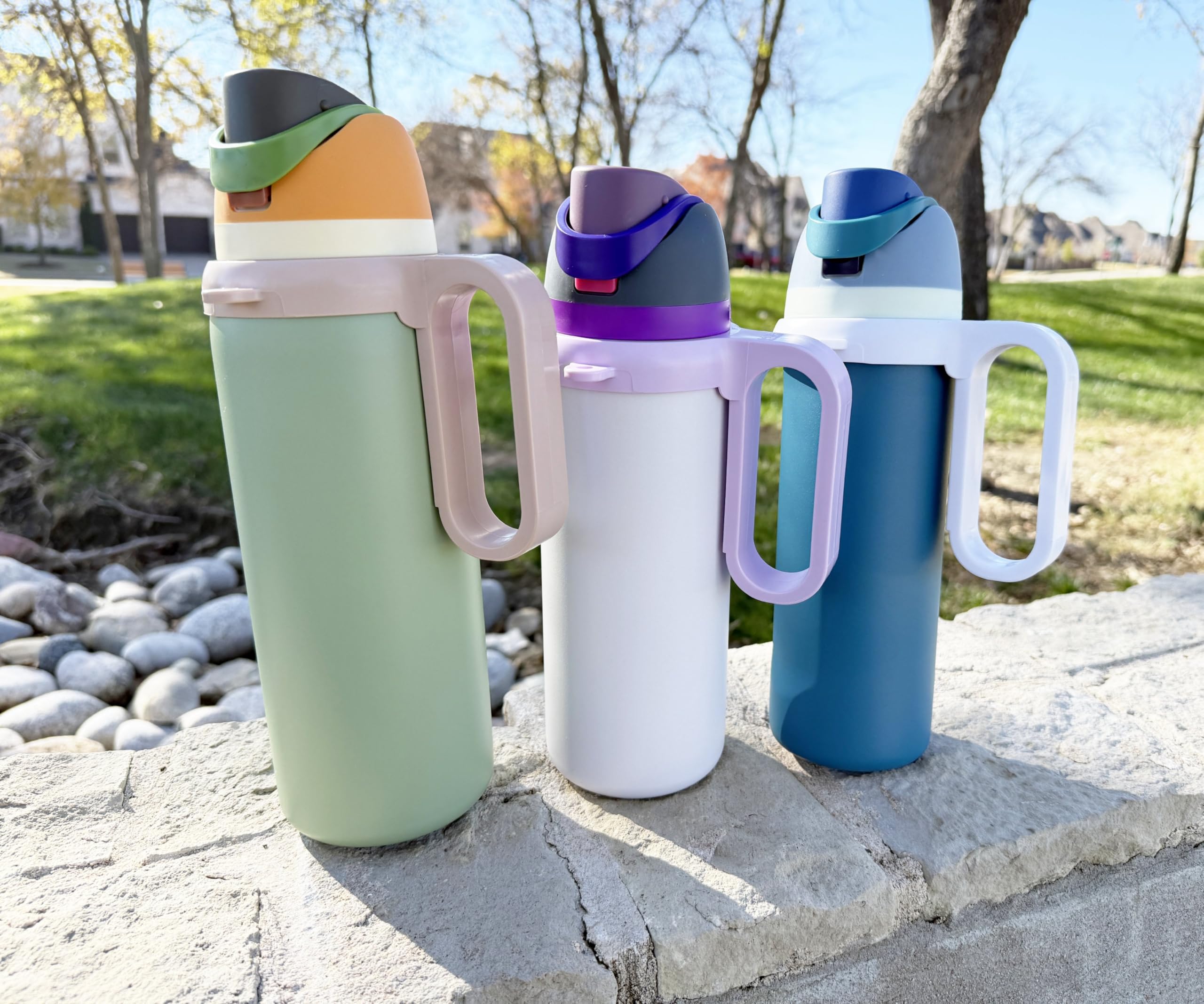 Bottle Handle for Owala FreeSip 24oz 32oz 40oz – Strong Plastic Water Bottle Holder, Durable Easy Carry Accessory for Running, Jogging, Gym, Hiking, and Drinking While Driving & More