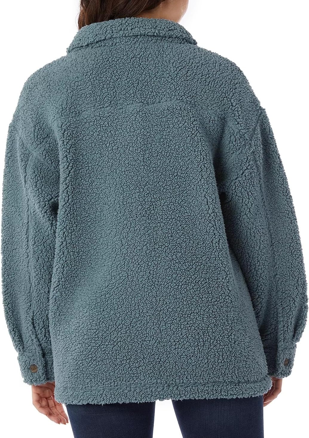 32 Degrees Heat Ladies' Size XL/XXL, Sherpa Cozy Shirt Jacket, Green - Image 2