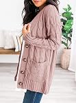 PRETTYGARDEN Women's Open Front Cardigan Sweaters Spring Fashion Button Down Cable Knit Chunky Fall Clothing Outerwear Coats