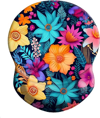 Miniatura 8 de Alfombrilla de mouse con soporte para muñeca, antideslizante, de goma, 8.75 x 7.5 pulgadas, alfombrilla de mouse pequeña para computadora portátil