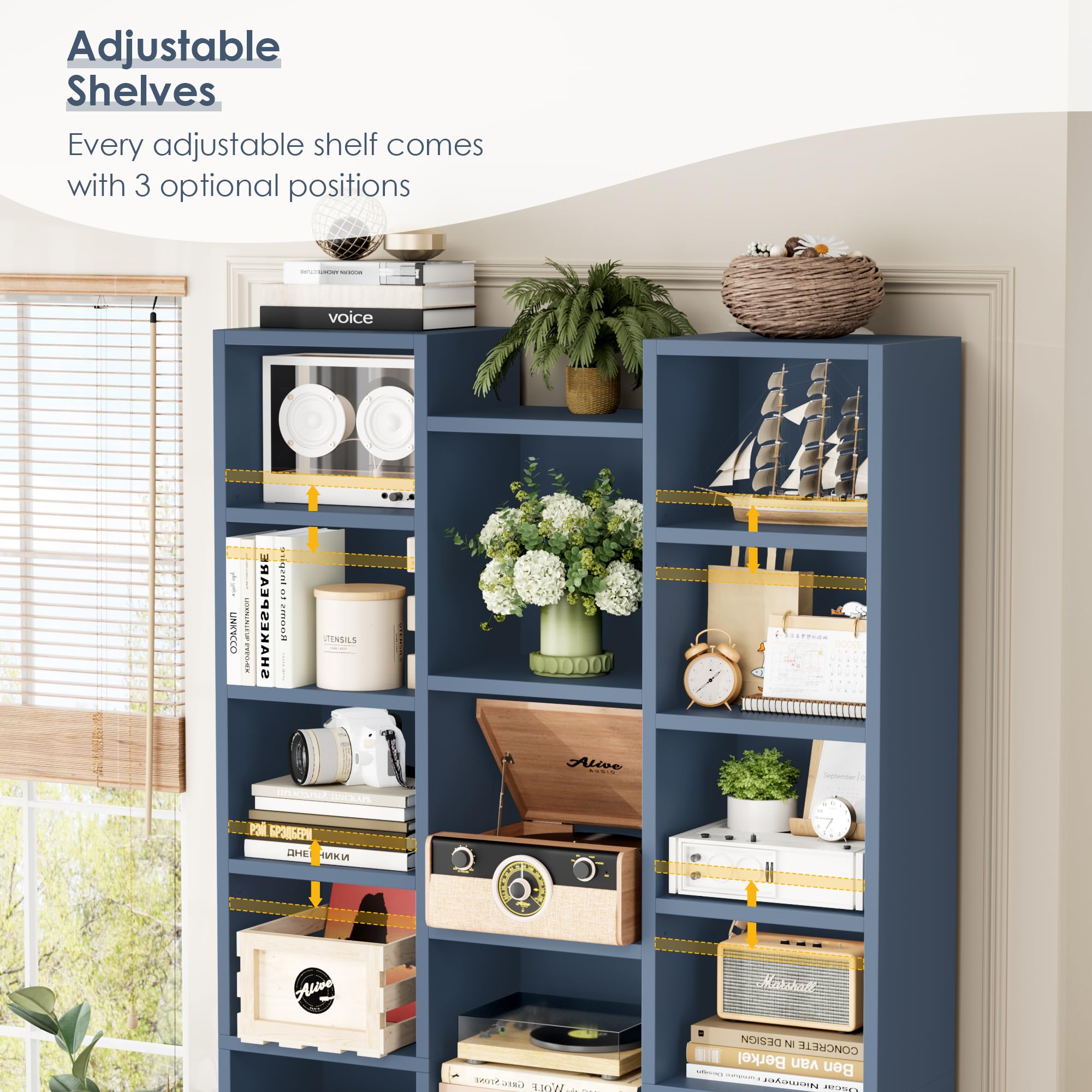 Amazon.com: FOTOSOK 71'' Tall Bookshelf with 21 Cubes, 8 Tier