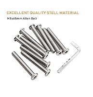 Vista 58 de binifiMux 10 unids M6 x 1.575 in tapa plana Allen pernos remaches tornillos de conexión para muebles 304 acero inoxidable