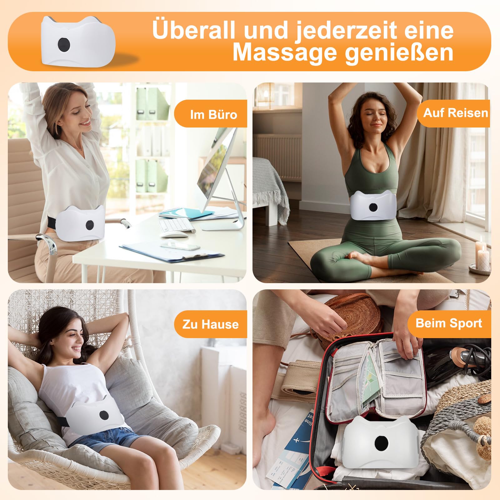 Kabelloser Bauchmassagegerät,Tragbar Bauchmuskeltrainer Elektrisch Mit 3 Geschwindigkeiten & Modi Wiederaufladbar Elektrischer Bauch Trainingsgerät für Taille Bauch