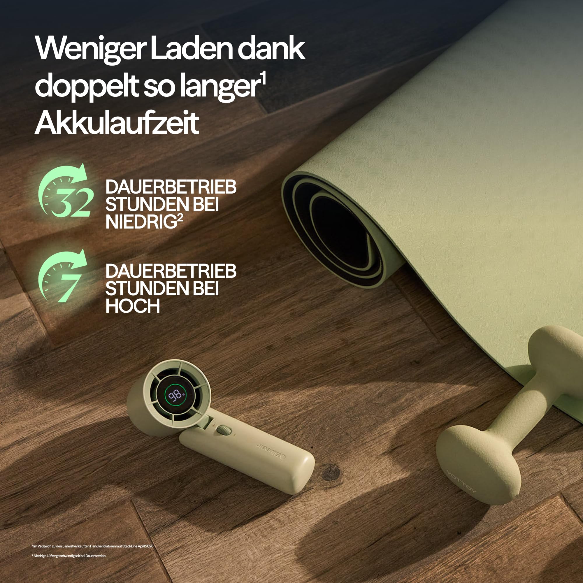 BLUEAIR AlwaysCool Tragbarer Handventilator F7 – Persönlicher Kühlkomfort mit bis zu 36 Stunden Akkulaufzeit, leisem Betrieb und kraftvollem Luftstrom. USB-C wiederaufladbar