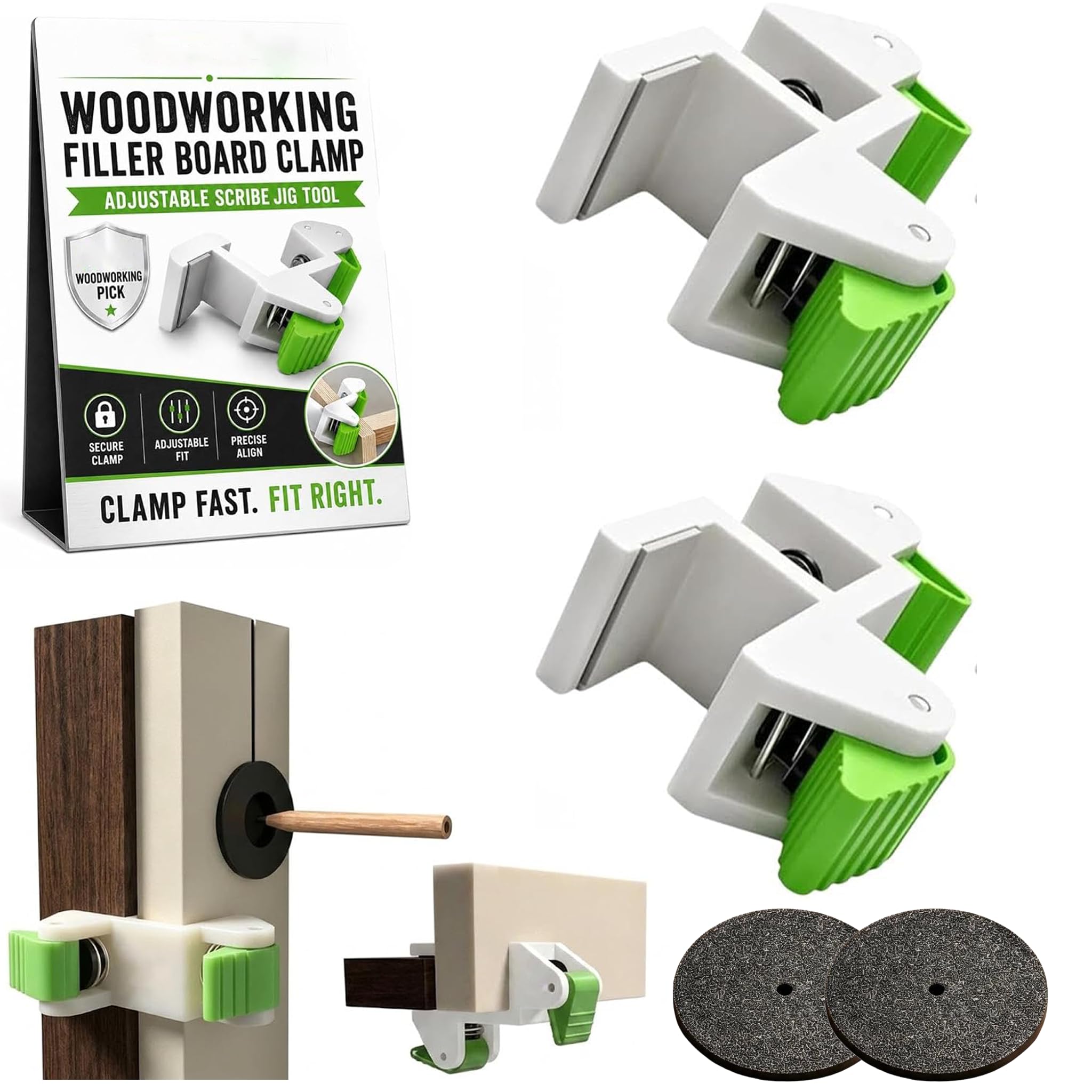 Woodworking Filler Board Installation Clamp, Adjustable Scribe Jig Tool，2PC