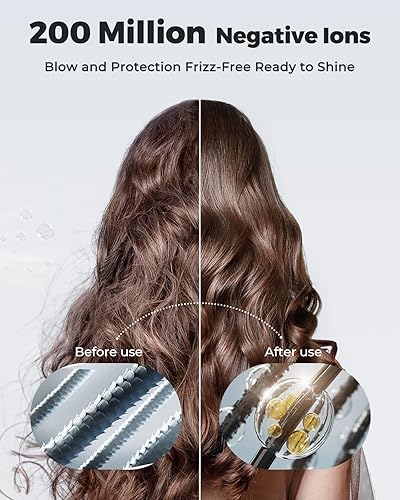 Miniatura 4 de Bopcal Secador de pelo iónico, motor sin escobillas de 160,000 RPM, control térmico inteligente, secado rápido de iones negativos, secadora ligera