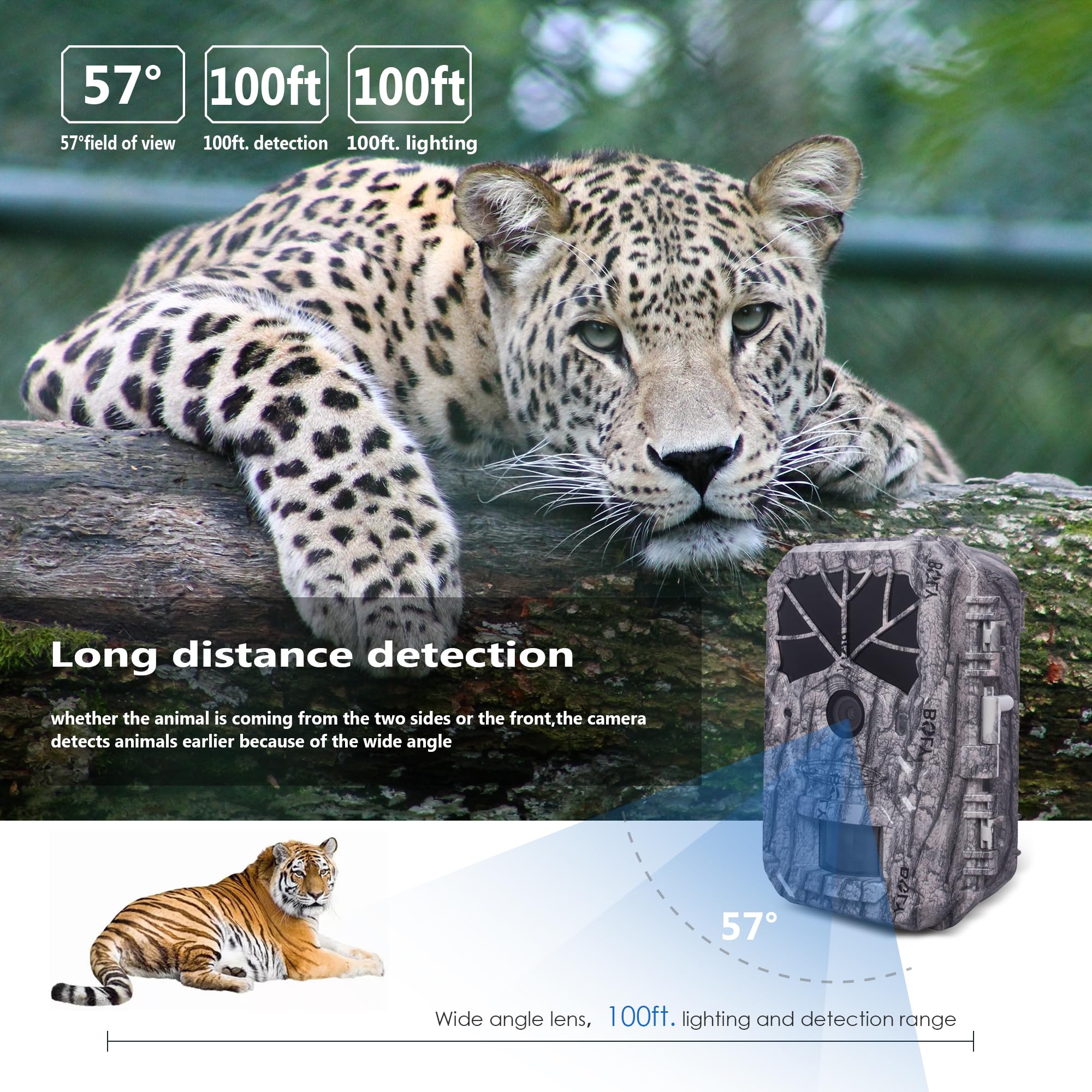 BolyGuard Wildlife - Cámara de caza (64 MP, 1080P, HD, alcance de detección, 40 ledes, 940 nm, con versión nocturna para vigilancia de vida silvestre y seguridad doméstica (BG636-K)