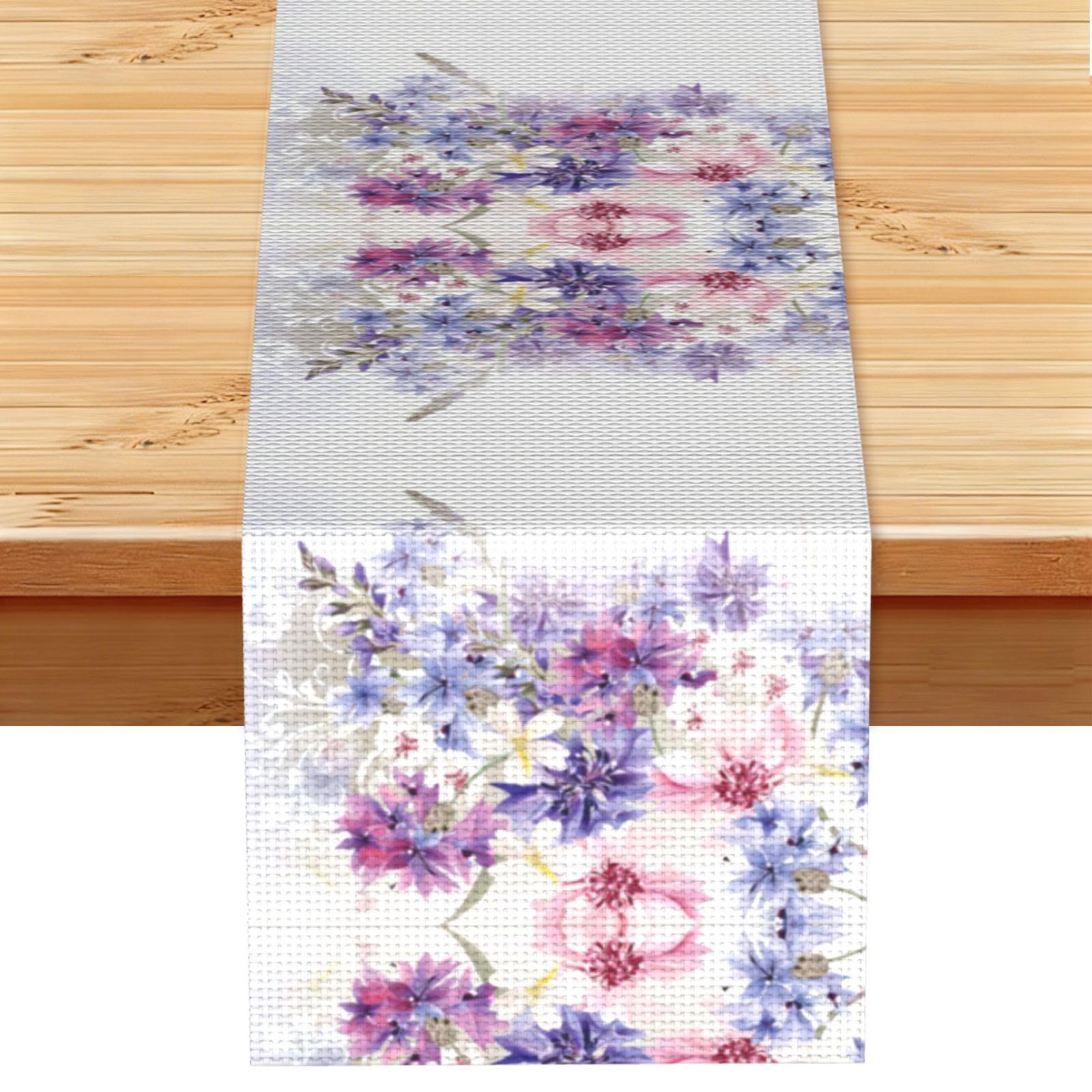 Floral Swirls Ivy Linen Feel Table Runner Wedding Party Home Decoration