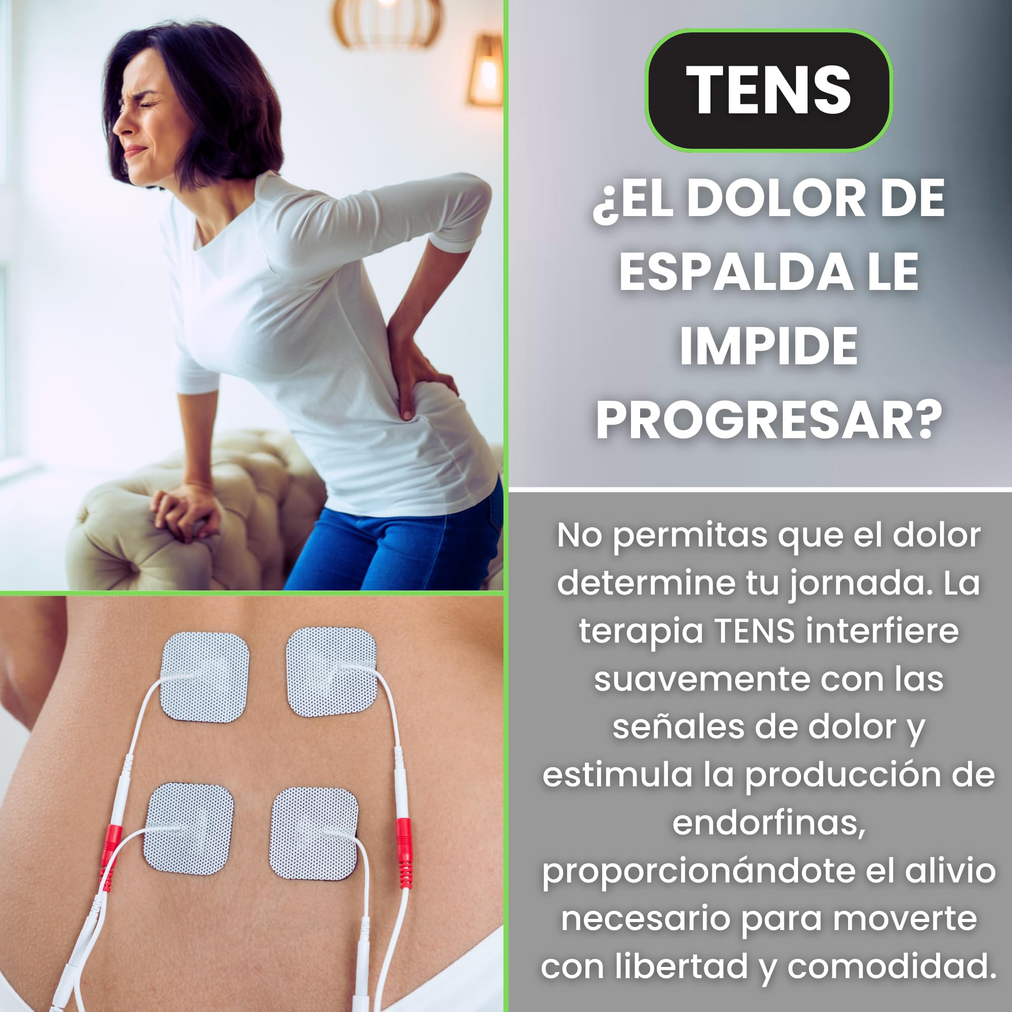 TensCare Unipro +16 Electrodos 4 en 1 TENS EMS IFT | Incluye 16 electrodos para alivio del dolor, microcorriente, fisioterapia y fortalecimiento muscular.