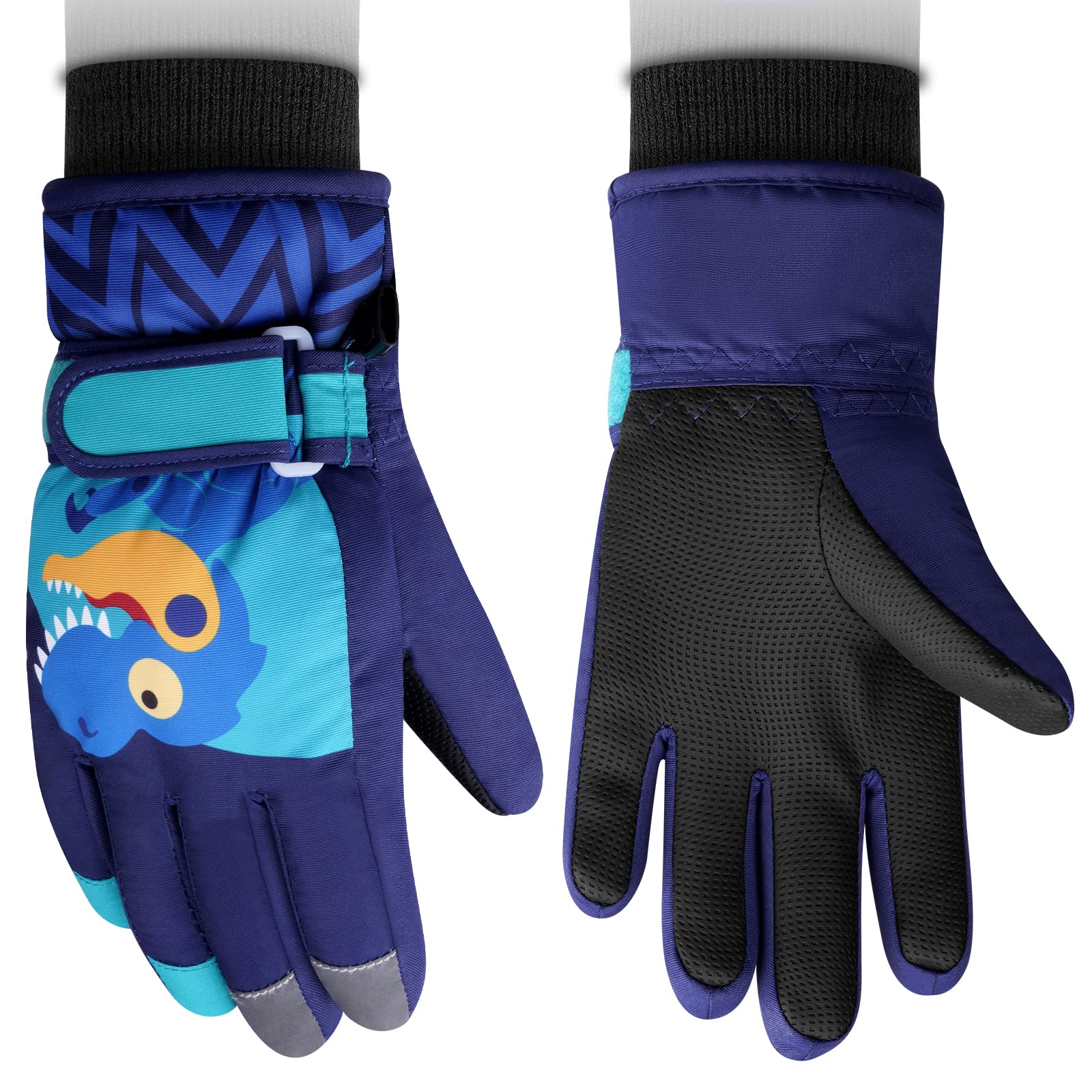 flintronic Guanti da Sci per Bambini, Guanti da Sci Invernali per Bambini, Guanto Termico Antivento, Guanti Neve Antivento Impermeabile per Ragazze e Ragazzi