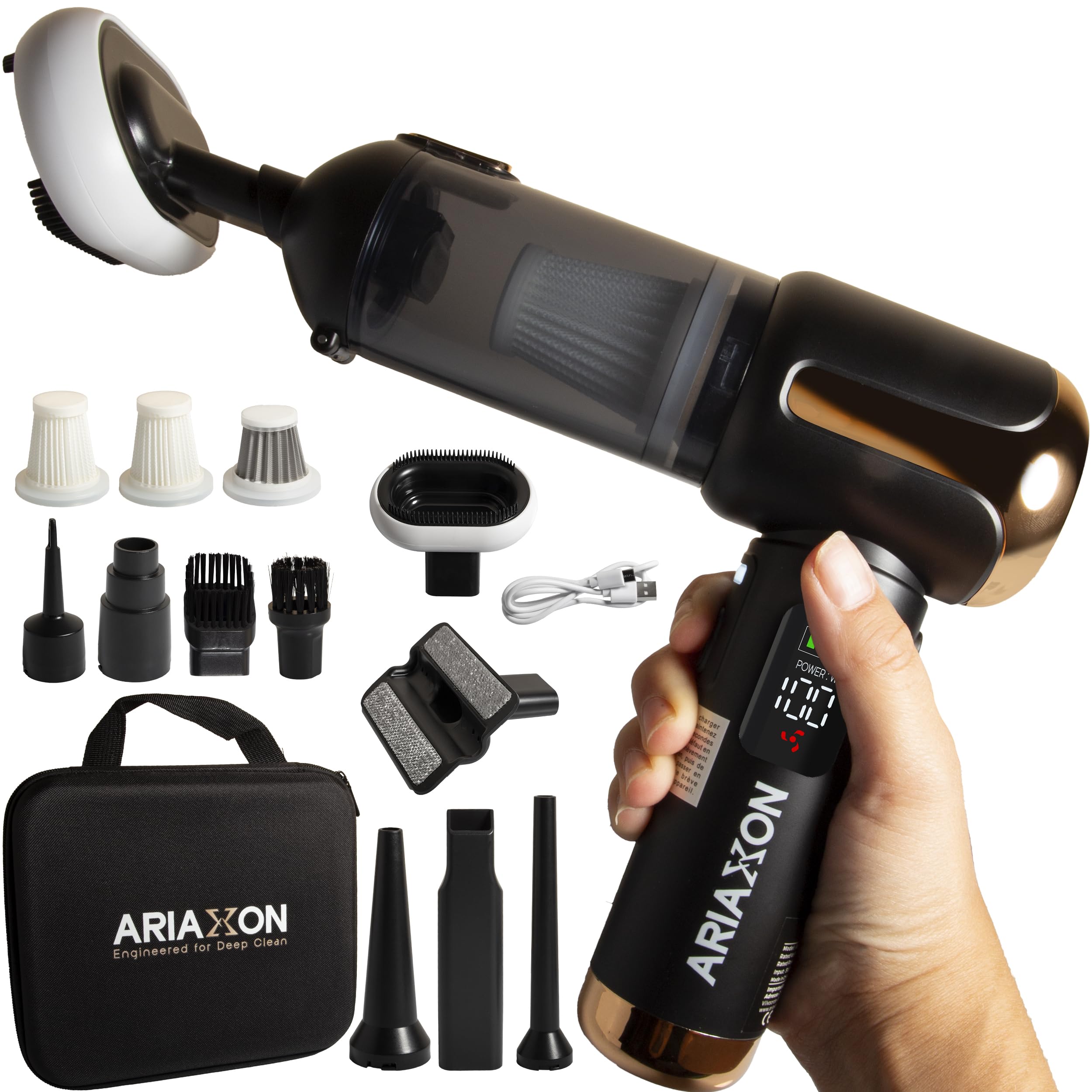 Aspirateur à Main sans Fil pour Poils d’Animaux – 45 min, Maison & Voiture