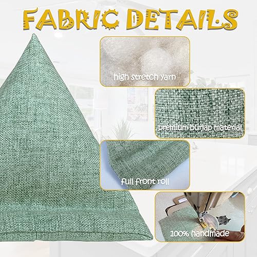 Miniatura 3 de WARMTONE Paquete de 2 fundas de almohada para puf, de tela suave, hecha a mano, soporte para teléfono celular para escritorio, almohadilla de ajuste