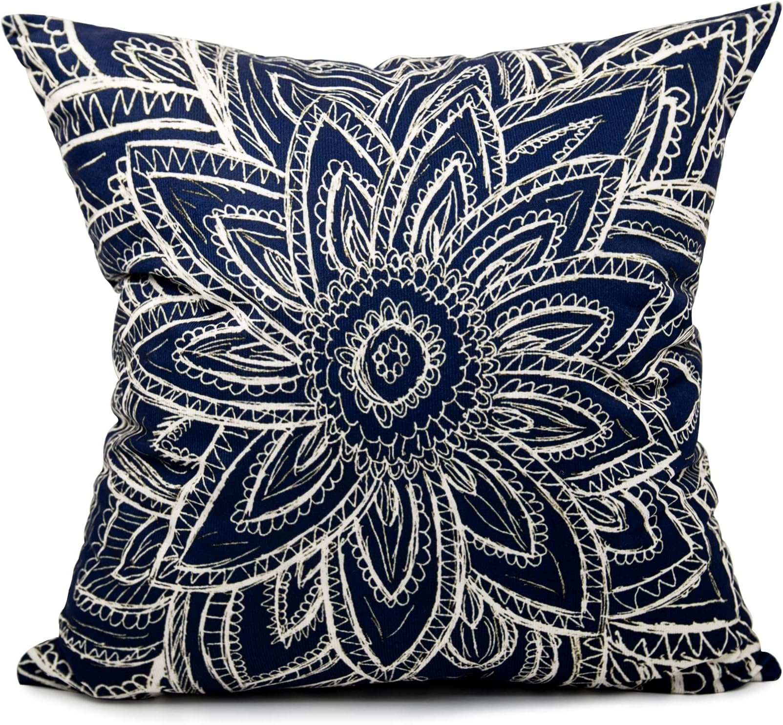 Skully Romantic Square Modern Navy Blue Abstract Floral Bare Illustration Hidden Zipper Home Sofa Decorative Throw Pillow Cover Cushion Case 18x18 Inch Design Printed Pillowcase