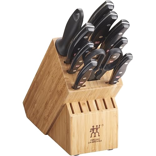ZWILLING Twin Signature 11-Piece German Knife Set with Block, Razor-Sharp, Made in Company-Owned German Factory with Special Formula Steel perfected for almost 300 Years, Dishwasher Safe