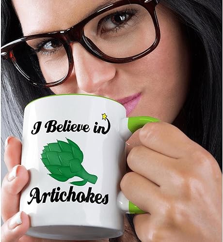 Miniatura 21 de 3dRose I Believe in Artichokes - Taza de dos tonos, 11 onzas, negro/blanco