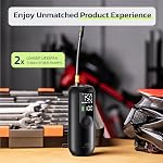 Woowind Gonflateur de pneus, pompe à vélo, 1 Inflation minutes Air Compresseur, 150PSI Air Pompe pour pneus de voiture, vélos, motos, boules - avec jauge de pression numérique, LED lampe & Arrêt automatique