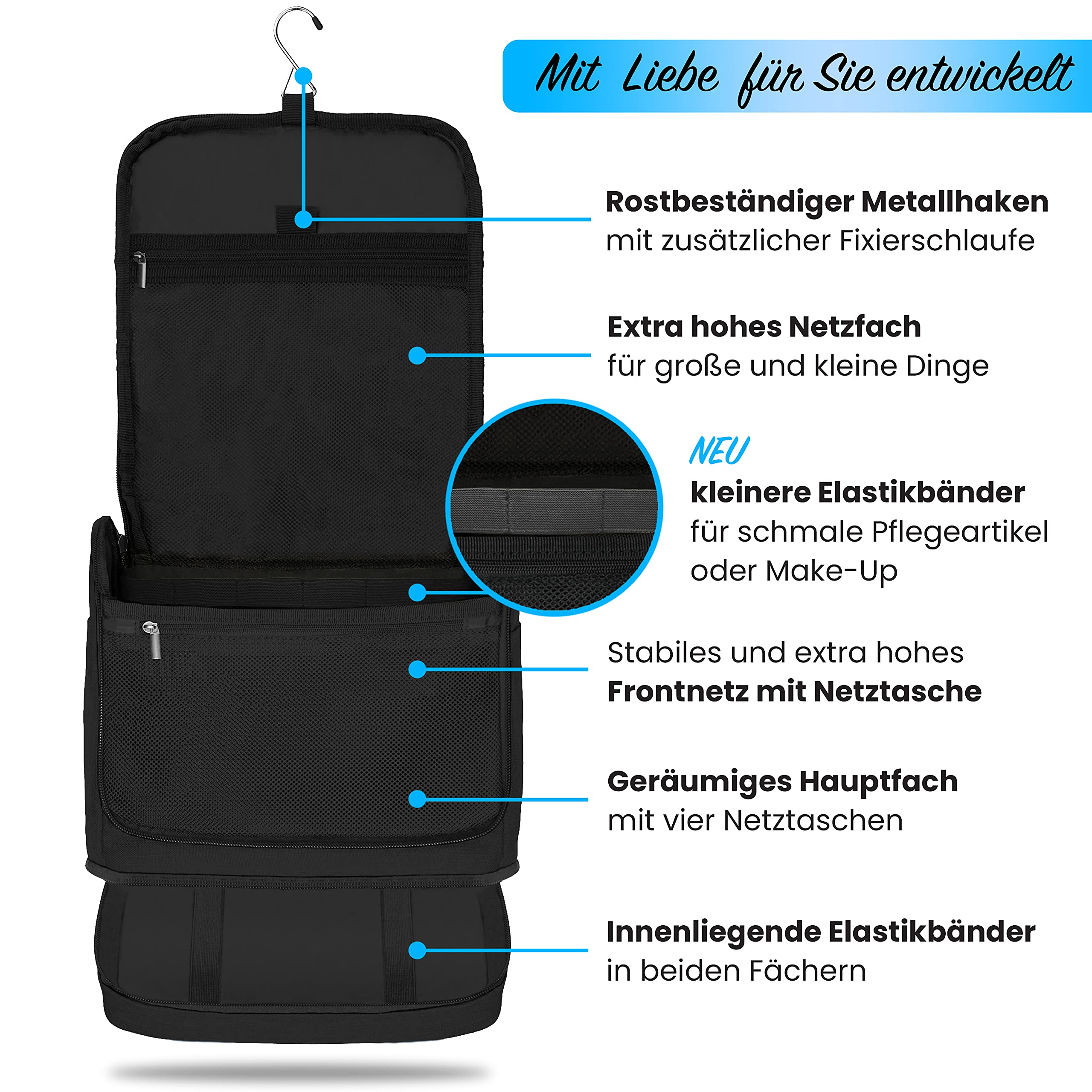 XXL - Astuccio da bagno da appendere, design 2023