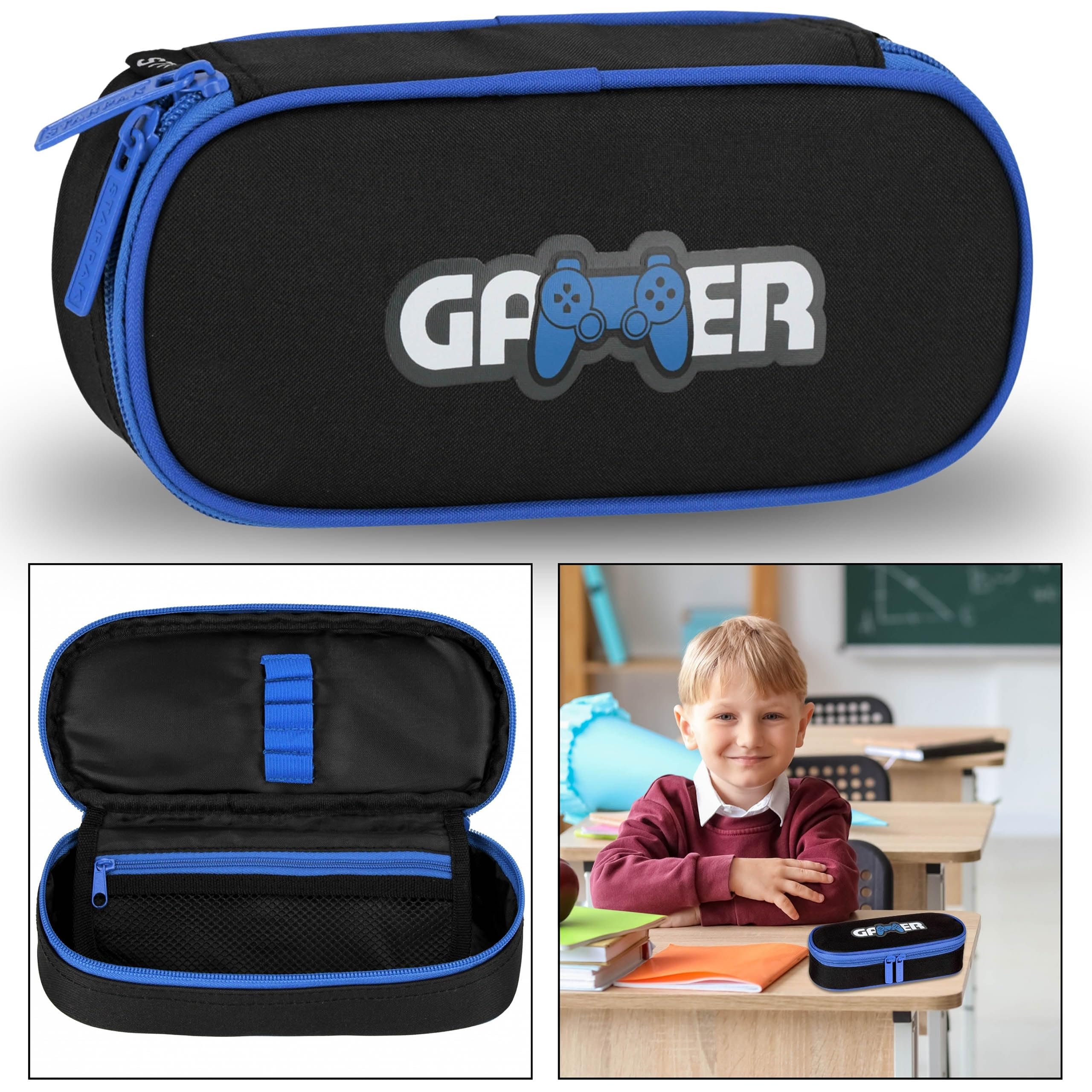 sarcia.eu Pencil case Gaming School, Boys' Gamer Pouch, gamingpad, Black-Blue 5x22x10cm (Gamer Compartmental) - Image 2