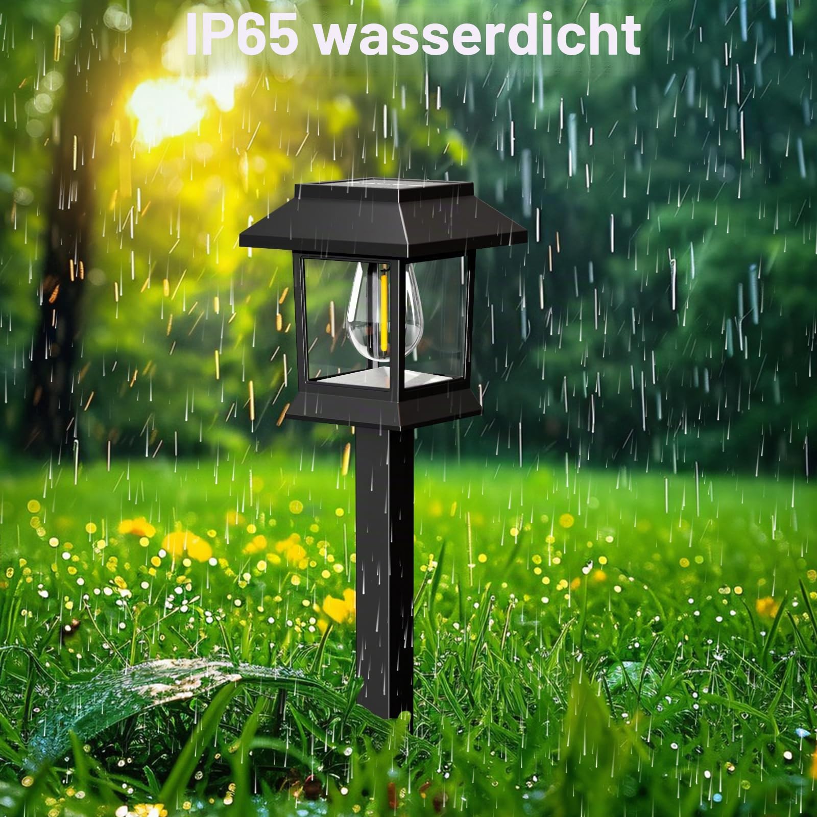 nipify Solarlampen Für Außen Garten,12 Stück Solar Gartenleuchten Für Außen,IP65 Wasserdichte Solarleuchten Garten, 3000K Warmweiß Vintage Solar Gartenleuchten Deko für Rasen, Terrasse, Hof
