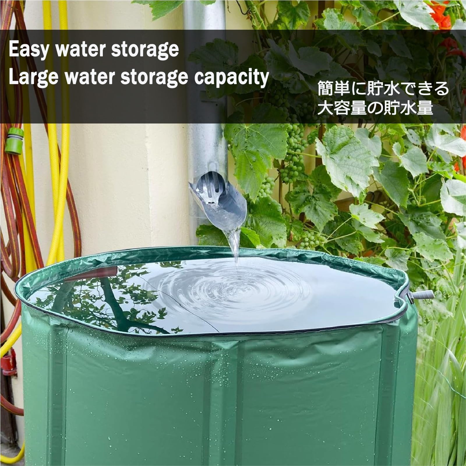 Cisterna Agua for Jardín ，Bidón con Grifo，depósito De Agua Portátil，Tecnología De Costura Termosellada, Impermeable, Tela Resistente, Resistente Al Desgaste Y Duradera.(Black,1000L)