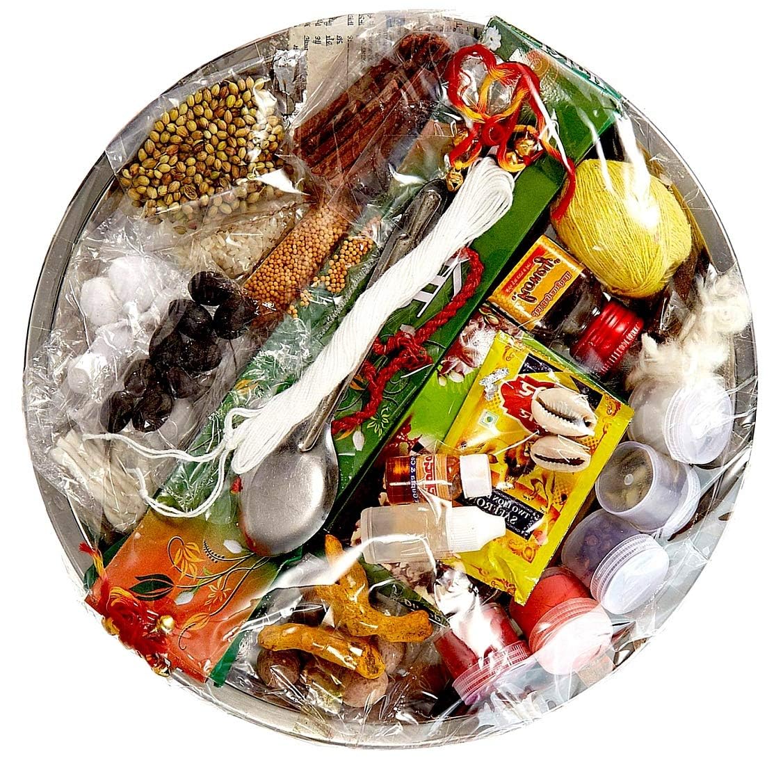 Complete Puja Samagri Kit with Pooja Thali Essential Items for All Hindu Rituals Festivals Hawan Marriage Diwali Navratri Durga Puja Daily Worship Prayer Accessories-image-8