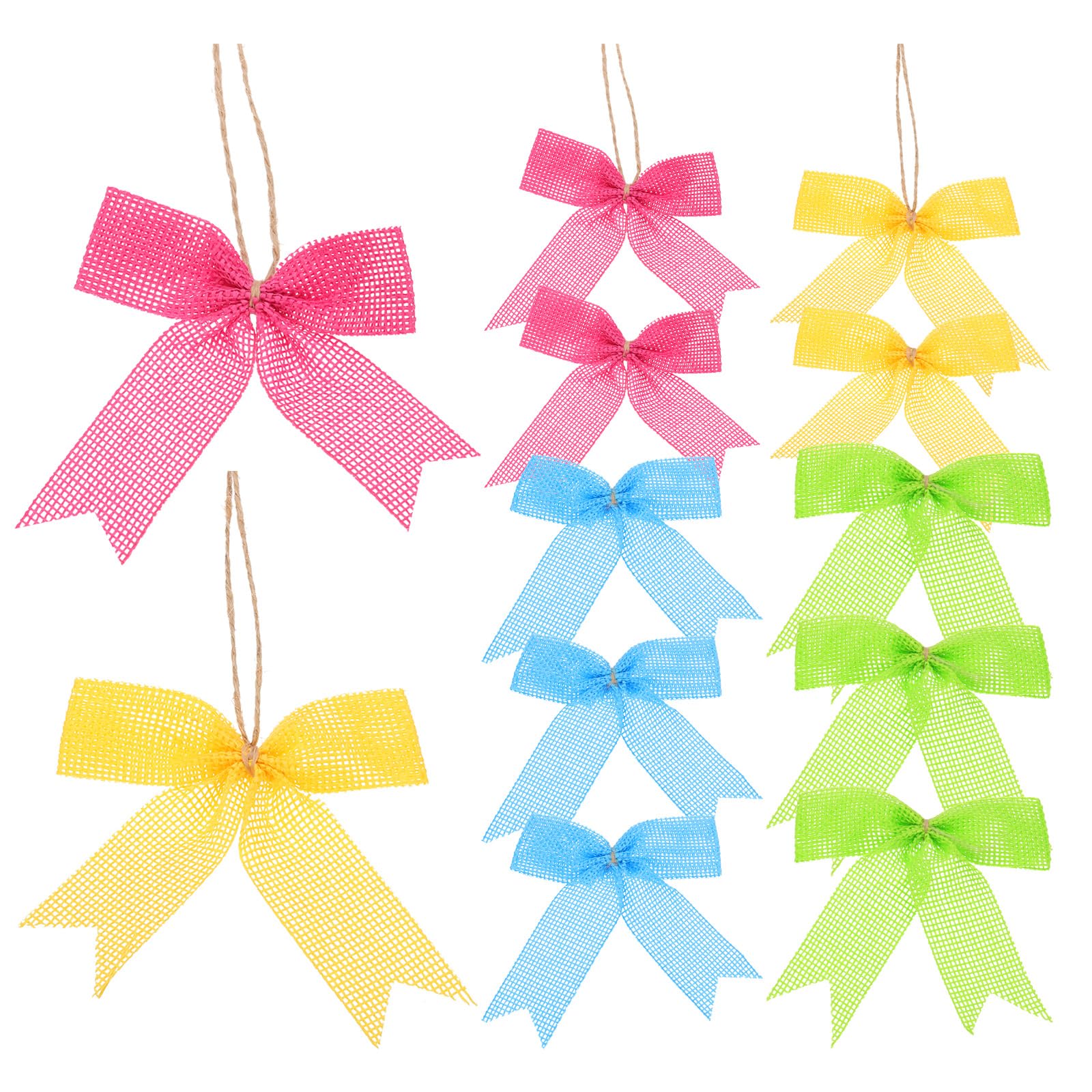 Lazos de arpillera mini de 3 pulgadas para envolver regalos navideños