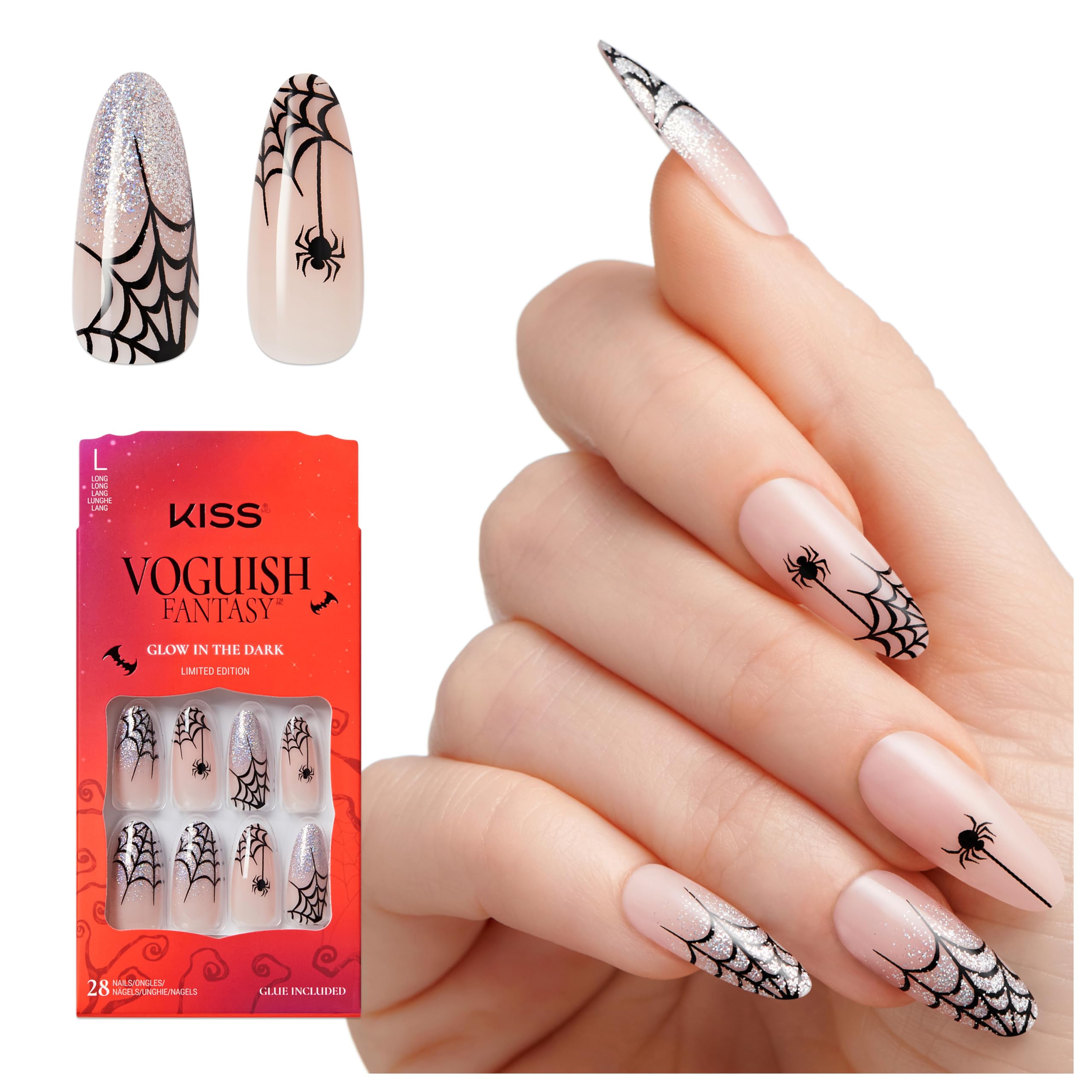 Amazon.com: KISS Voguish Fantasy Halloween Press On Nails Almond