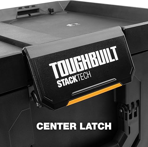Miniatura 6 de ToughBuilt StackTech XL Caja de herramientas organizadora con cerradura y bandeja extraíble, color negro