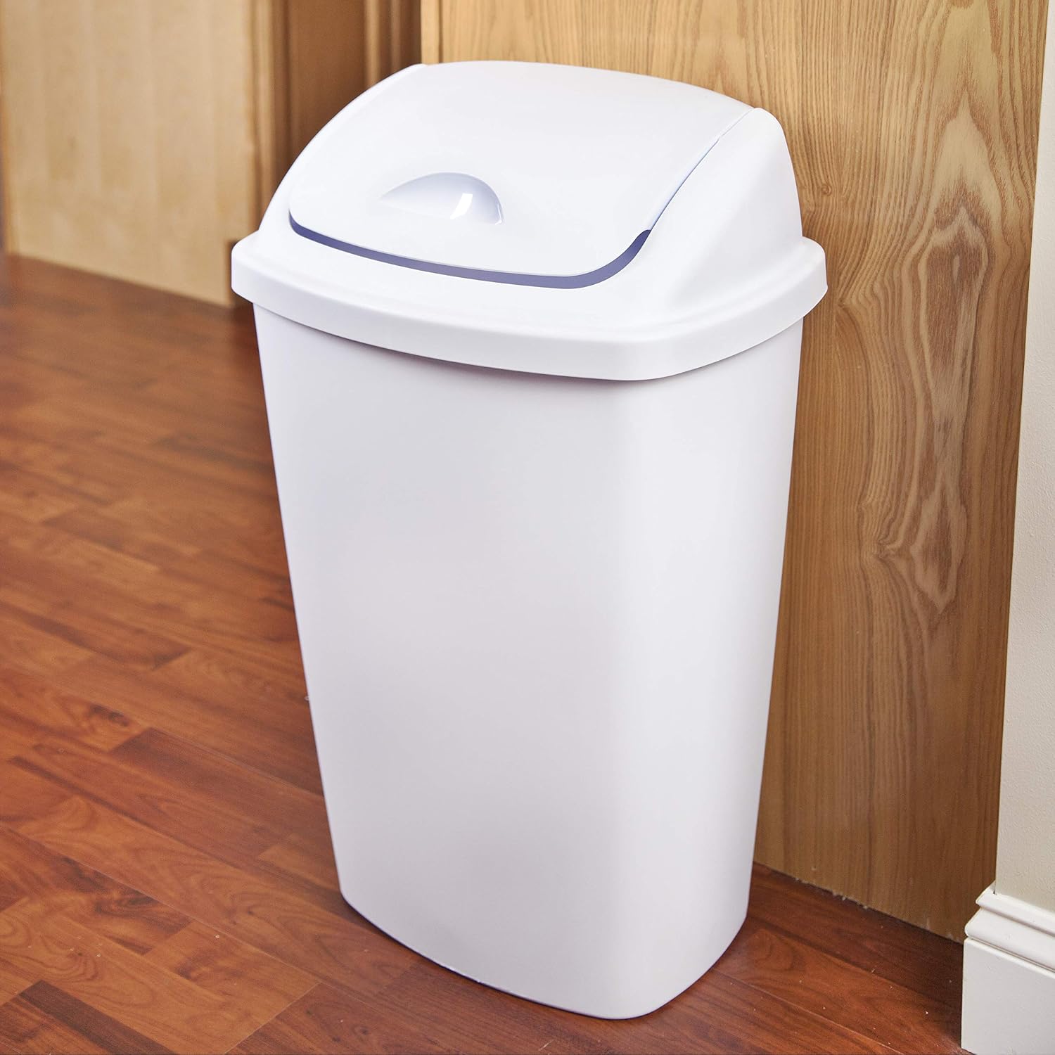 Top Brands Sterilite 10888004 13.2 Gallon/50 Liter SwingTop Wastebasket, White, 4-Pack