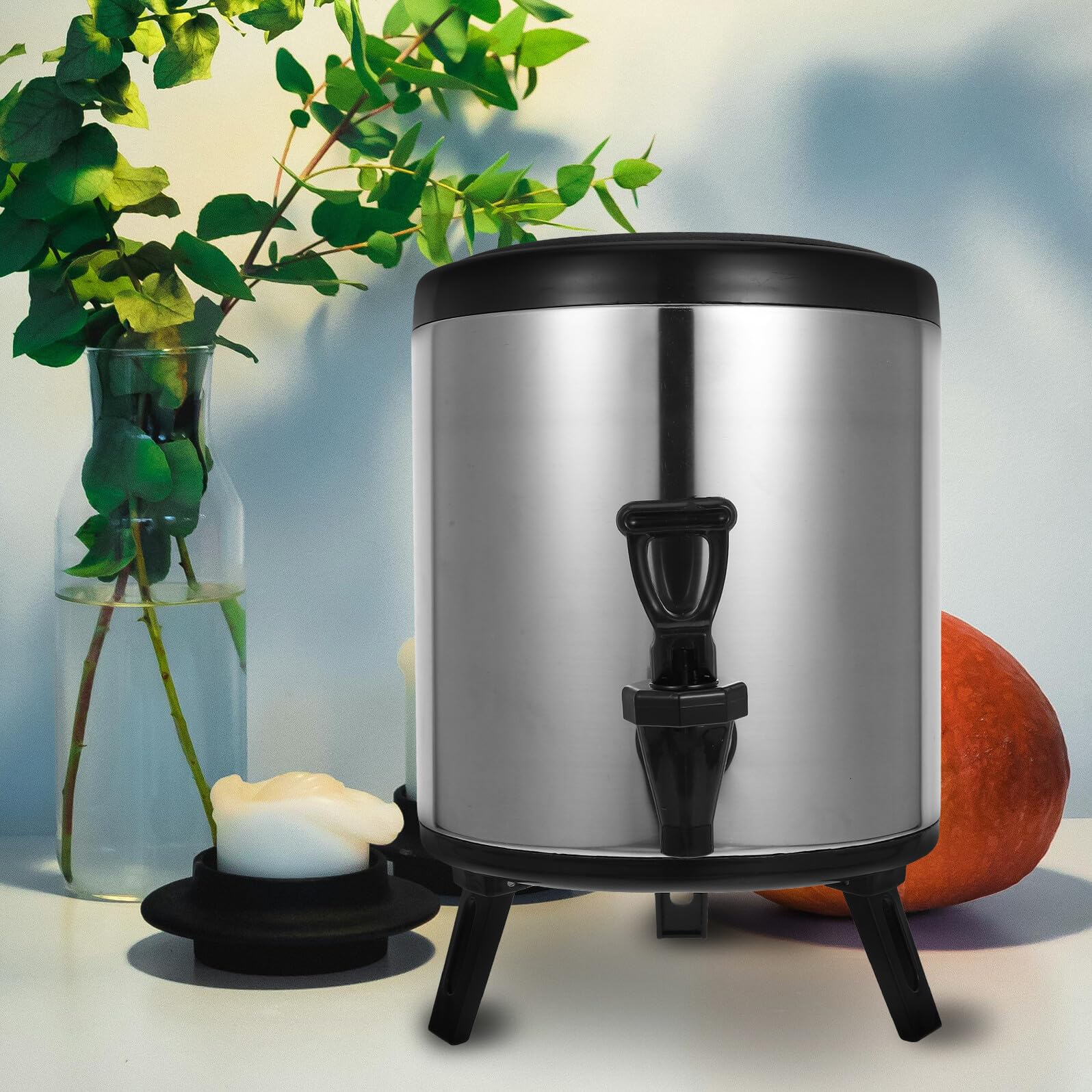 POPETPOP Dispensador De Bebidas Isotérmico De Acero Inoxidable Para Bebidas Frías y Calientes Para Catering Fiestas y Eventos