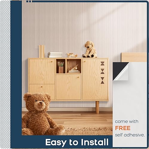 Miniatura 8 de BUBOS Paquete de 10 paneles acústicos grandes, paneles acústicos grandes de 48 x 12 x 0.4 pulgadas, paneles a prueba de sonido para paredes, paneles