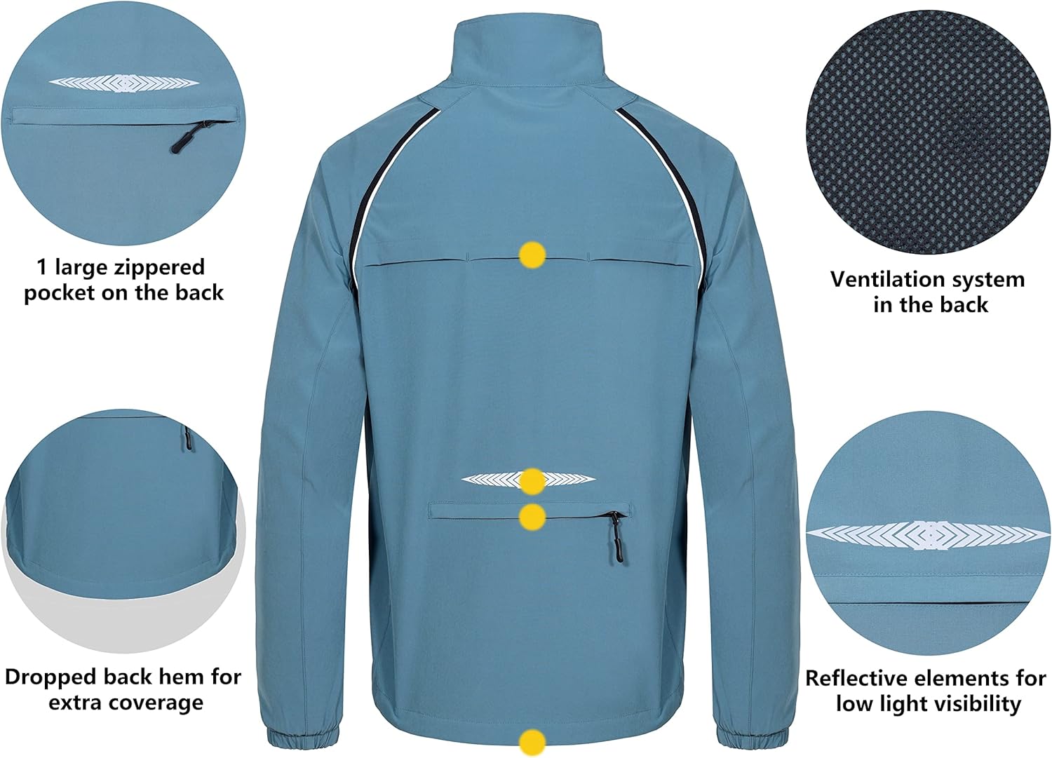 Little Donkey Andy Men's Quick-Dry Running Jacket UPF 50+ Cycling Jacket with Detachable Sleeves : Clothing, Shoes & Jewelry