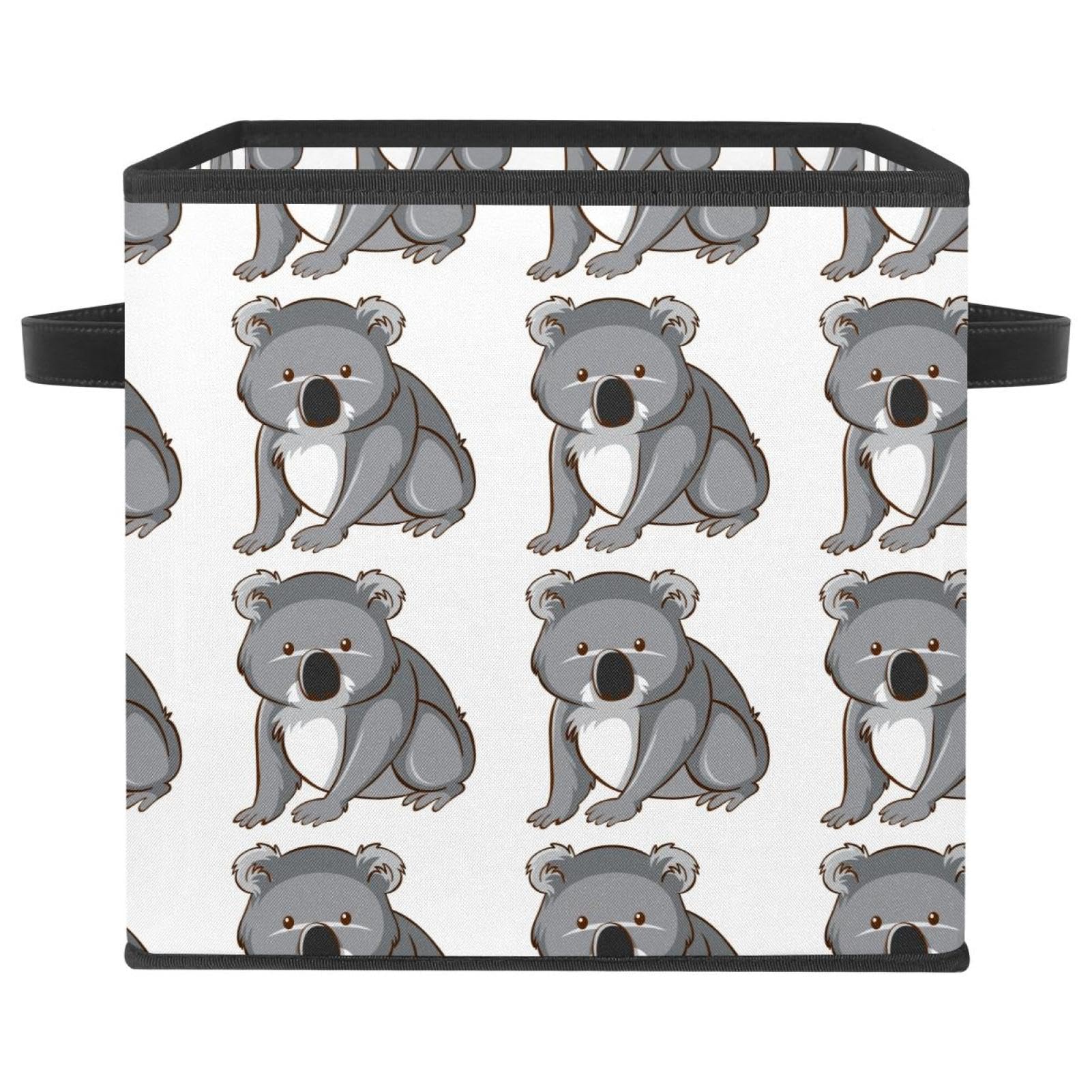 Bac de rangement pliable en tissu avec motif koala pour armoire