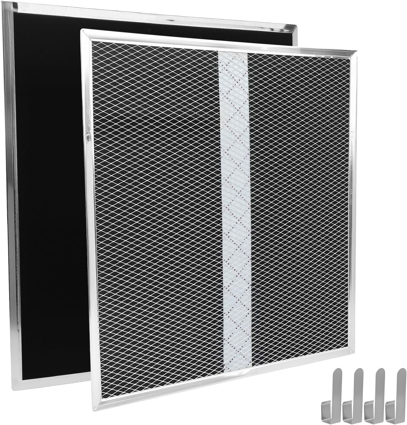 2 Pack HPF30 Range Hood Non-Duct Charcoal Filters Kit, Premium Replacement for Broan HPF30, S97020466 & Mantra/Osmos/Glacier XC Series Ductless Range Hoods, High-Efficiency Activated Carbon Filtration