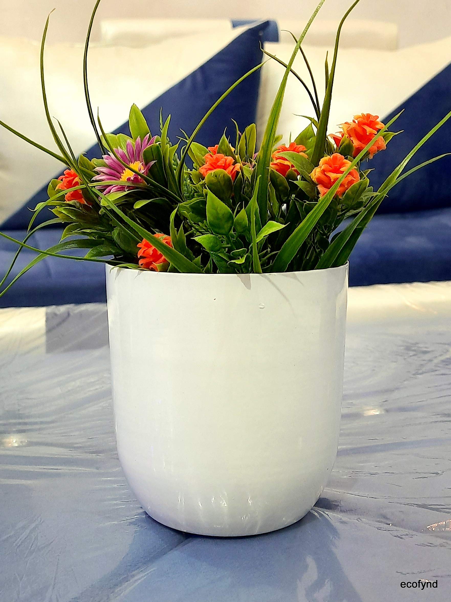 ecofynd[2 Pack ; 4.3 inches Round Metal Planter for Home Decor, Pack of 2 (White) (B08NZM6292) Amazon Price History, Amazon Price Tracker