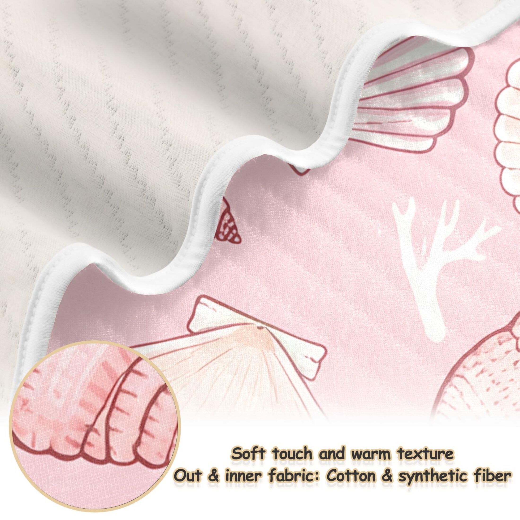 Burbuja Various Seashells Baby Blanket for Boys Girls, Nursery Soft Warm Swaddling Receiving Baby Blankets, 30x40 in Toddler Blanket