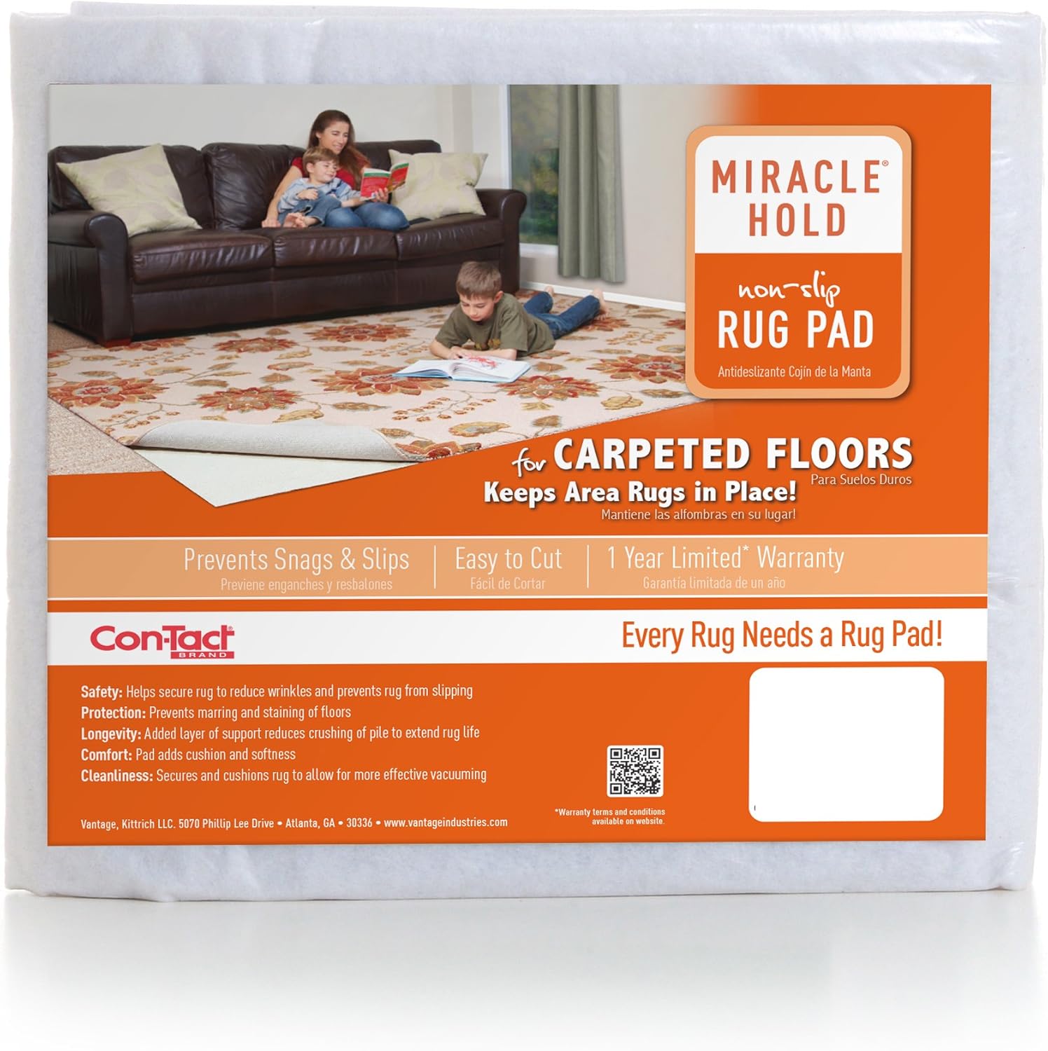 ConTact Rug Pad 9x12, NonSlip Area Rug Pad for Carpet