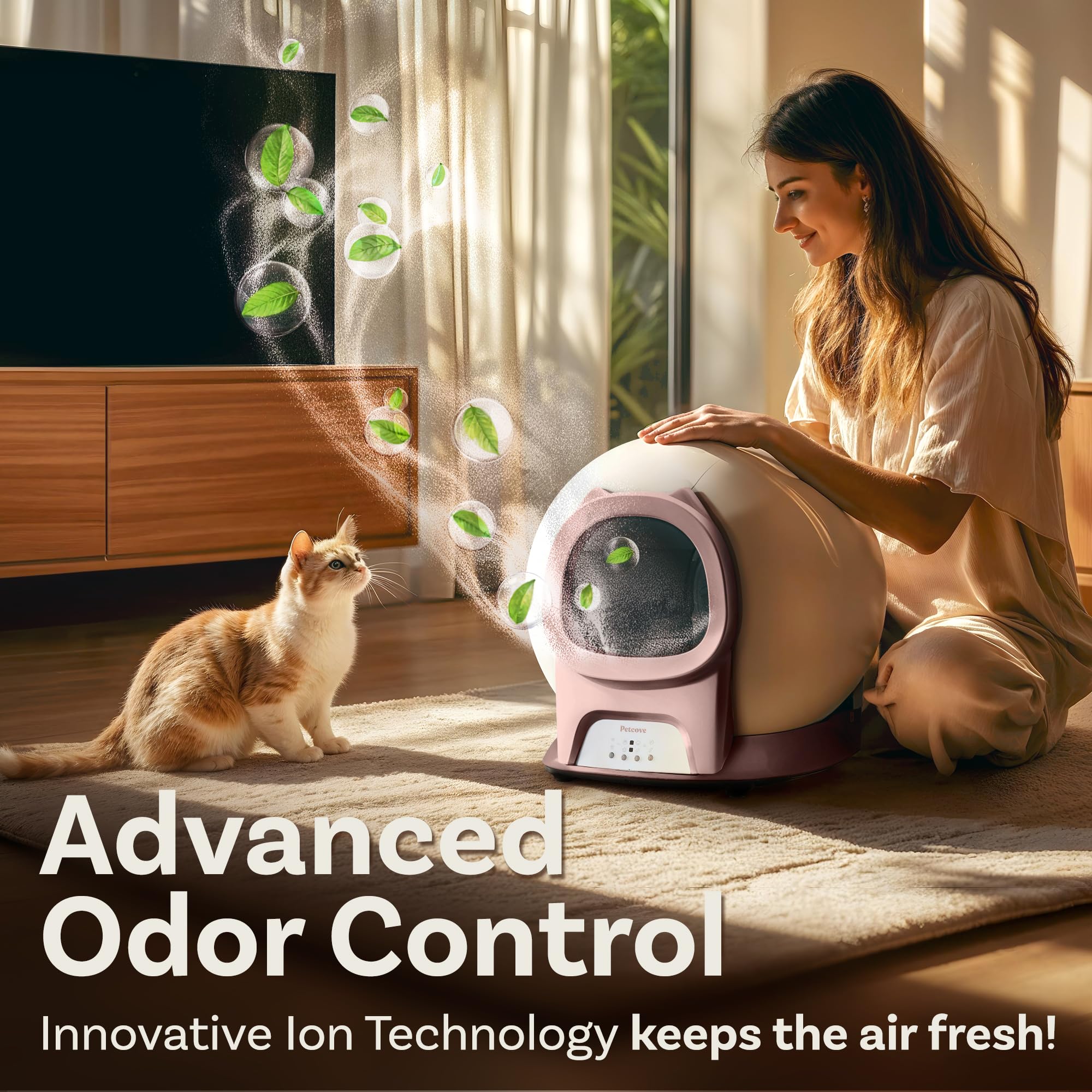 Petcove – Automatic Self Cleaning Litter Box – PurrTek Smart Automatic Litter Box for Multi-Cat Homes with Smart App Control (5GHz Wi-Fi), Triple Odor Control Quiet Operation & Advanced Safety Sensors: Self Cleaning Litter Box with Auto Safety Sensors for Multiple Cats - Automatic Cat Litter Box Self-Cleaning - Covered Ultra Odor Removal - Smart APP Control - Compatible On All WiFi - Electric Robot