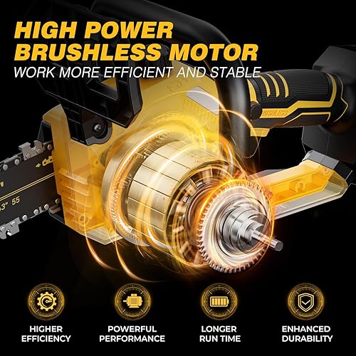 Miniatura 7 de Sierras de poste eléctricas 2 en 1 compatibles con batería Dewalt 20V MAX*, motosierra inalámbrica de 10 pulgadas para poda de árboles, poste de