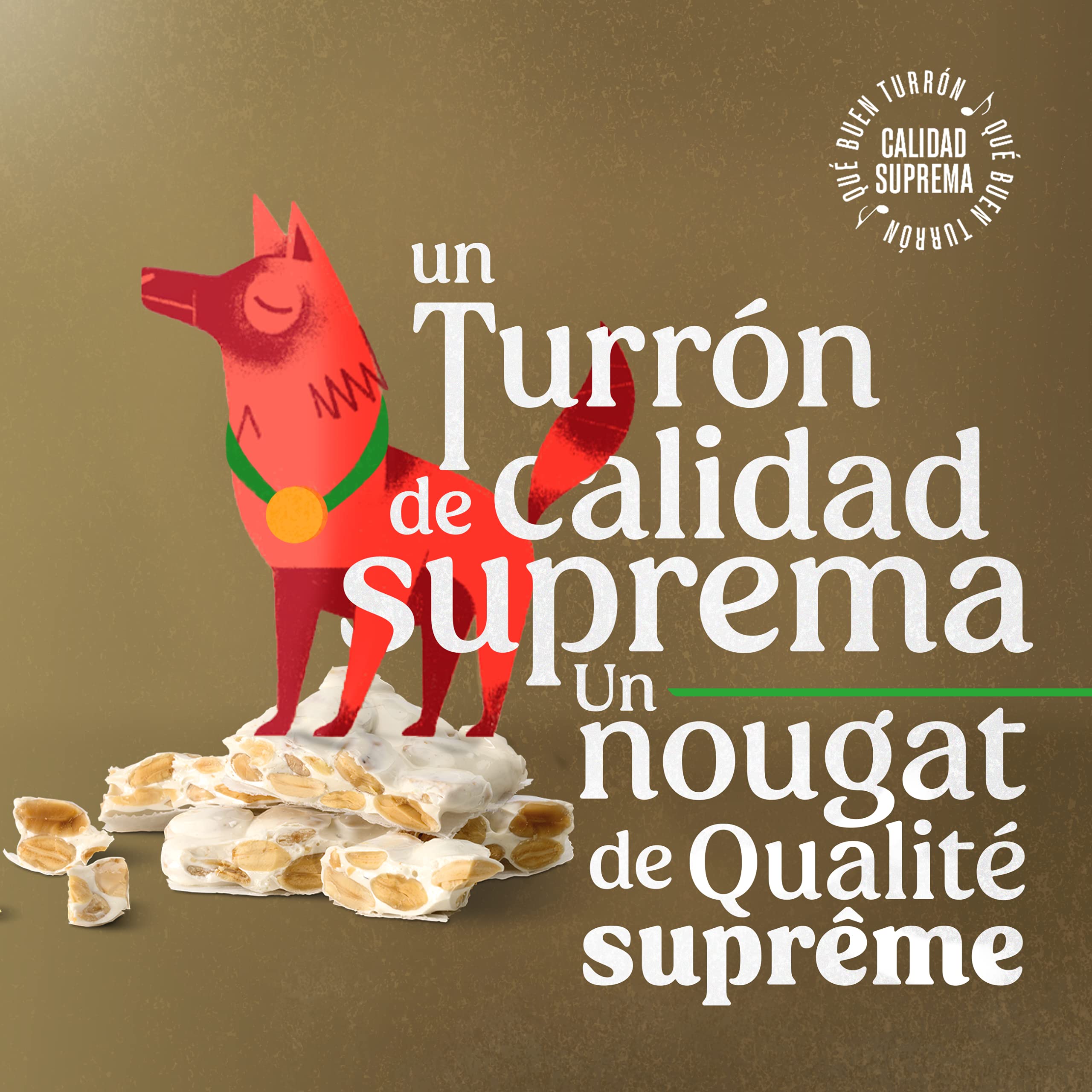 EL LOBO Turrón Duro Imperial Sin Azúcar Añadido Almendra Clara de Huevo 200g