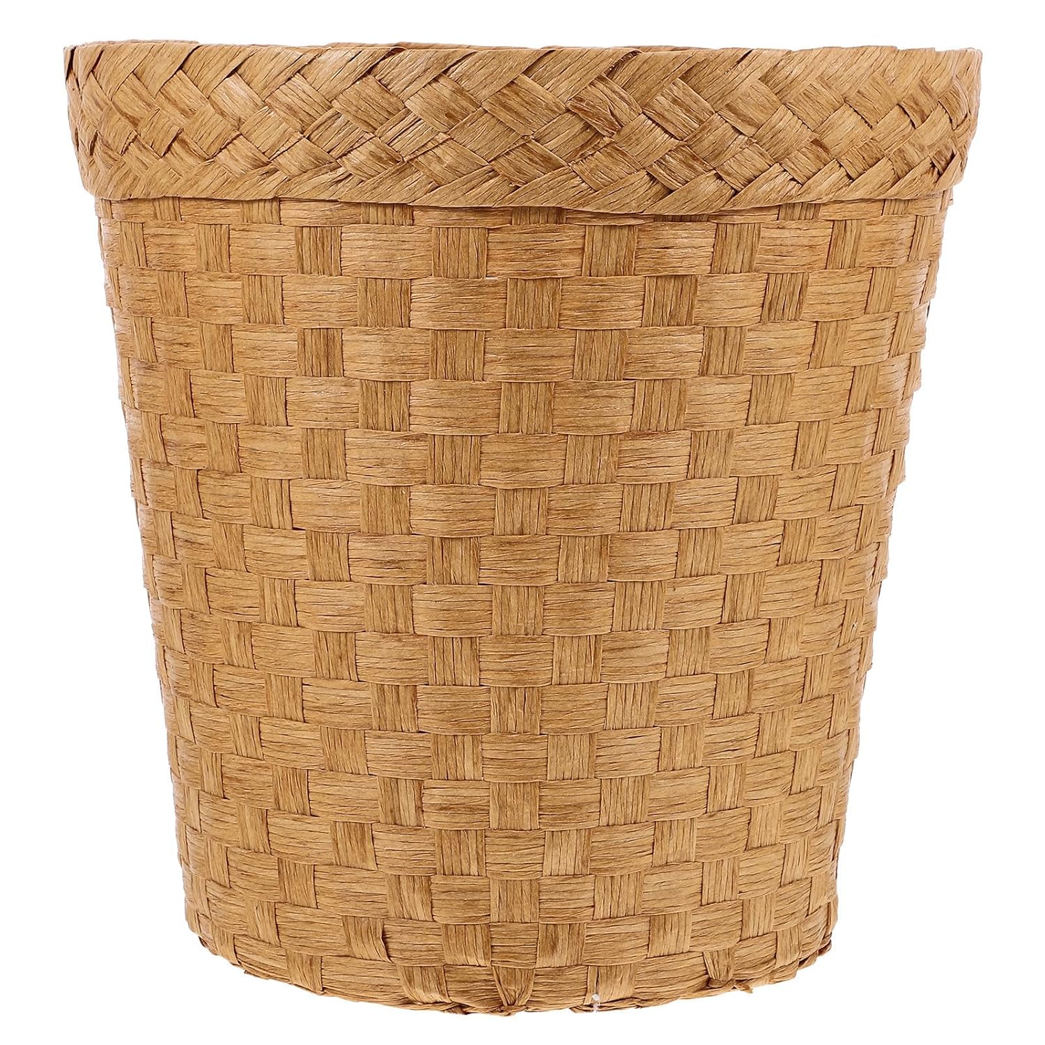 Hand Woven Trash Can Multi-Function Waste Basket Natural Rattan Desk Storage Bin for Office Bathroom Home Organization