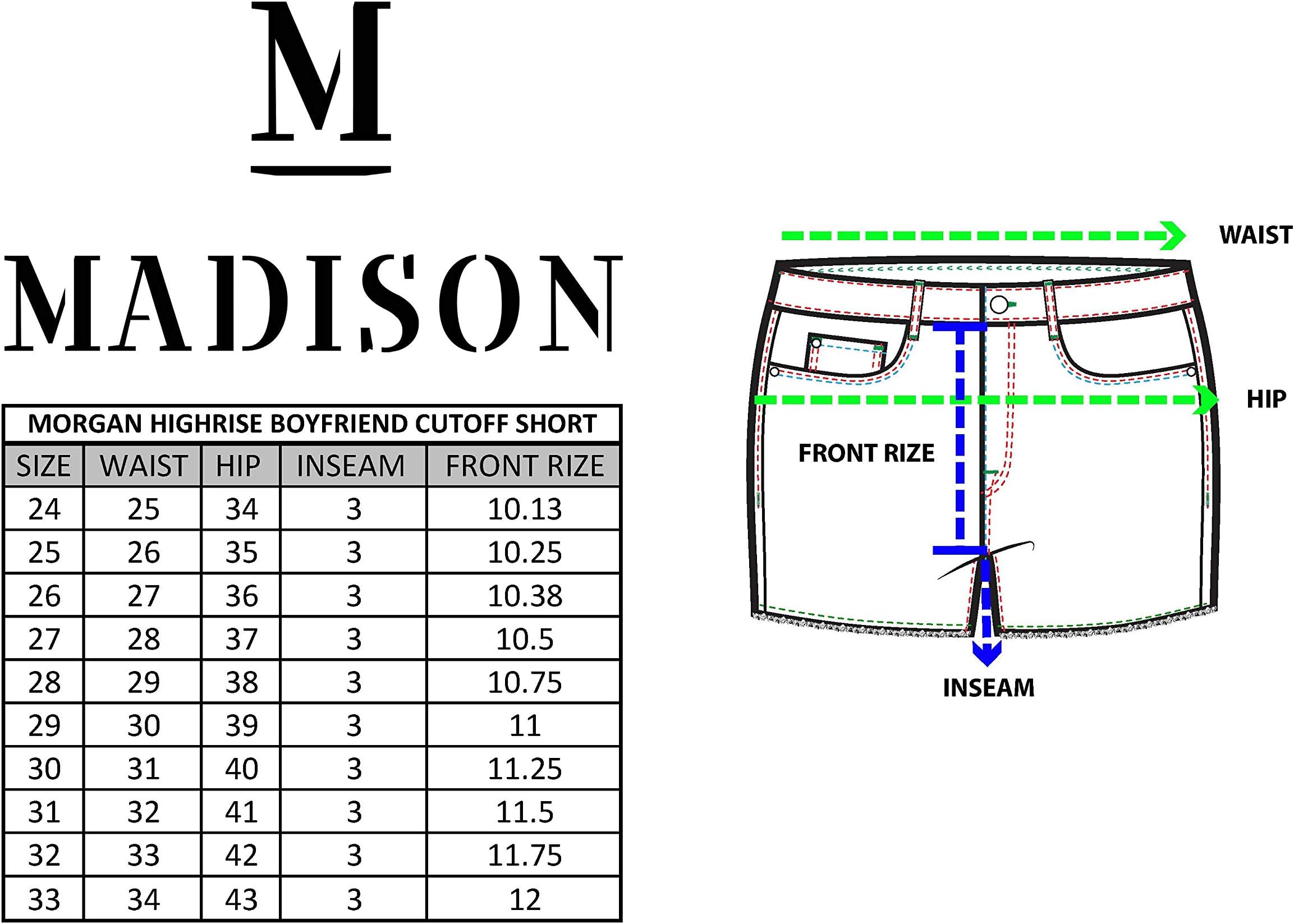 Madison Female Denim Women's Bowery Relaxed Distressed Jean Short with Ripped Step Hem, White, 24