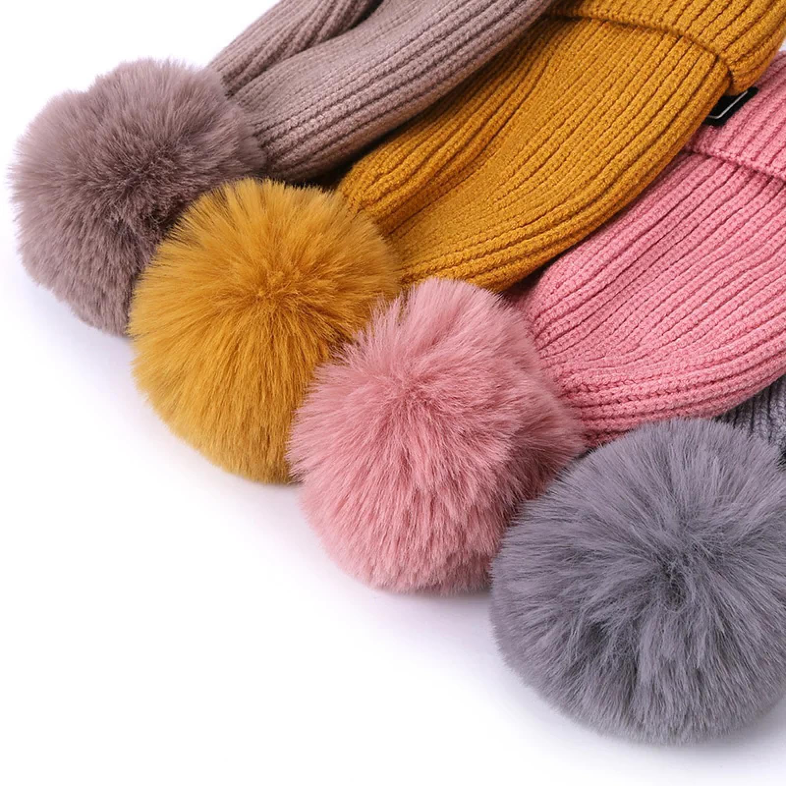 Sciarpa lavorata a magliaSciarpe for donna Bambini Inverno caldo berretto lavorato a maglia Sciarpa Guanti Set Berretto caldo da esterno con fodera Guanti sciarpa cappello for bambini