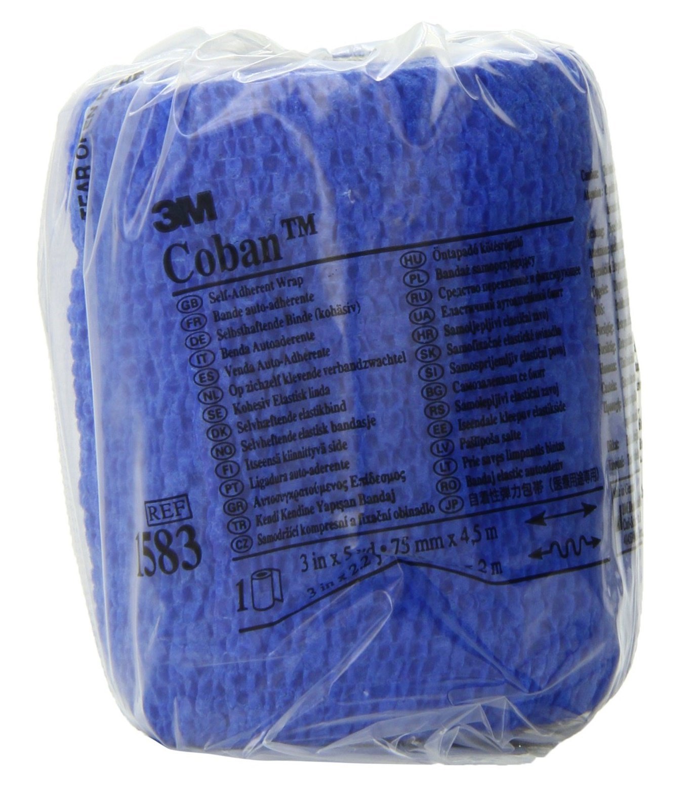 3M Compression Bandage Coban NonWoven Material / Elastic Fibers 3 Inch x 5 Yard NonSterile (1583B) - 1/Roll
