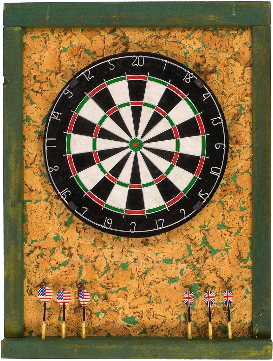 Protezione da parete Premium Dart Surround in legno e sughero (verde)