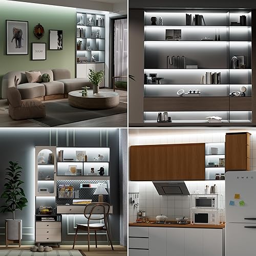 Miniatura 6 de MIWISE COB - Tira de luces LED de 65.6 pies65.6 ft, certificación UL, CRI 90+ regulable, 6000 K, luz blanca diurna, súper brillante, con control por