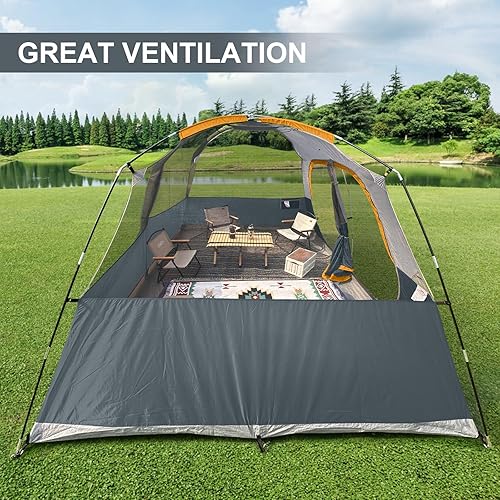 Miniatura 6 de CAMPROS CP Tienda de campaña para 68 personas, tienda de campaña familiar impermeable a prueba de viento con la parte superior de la lluvia, grandes