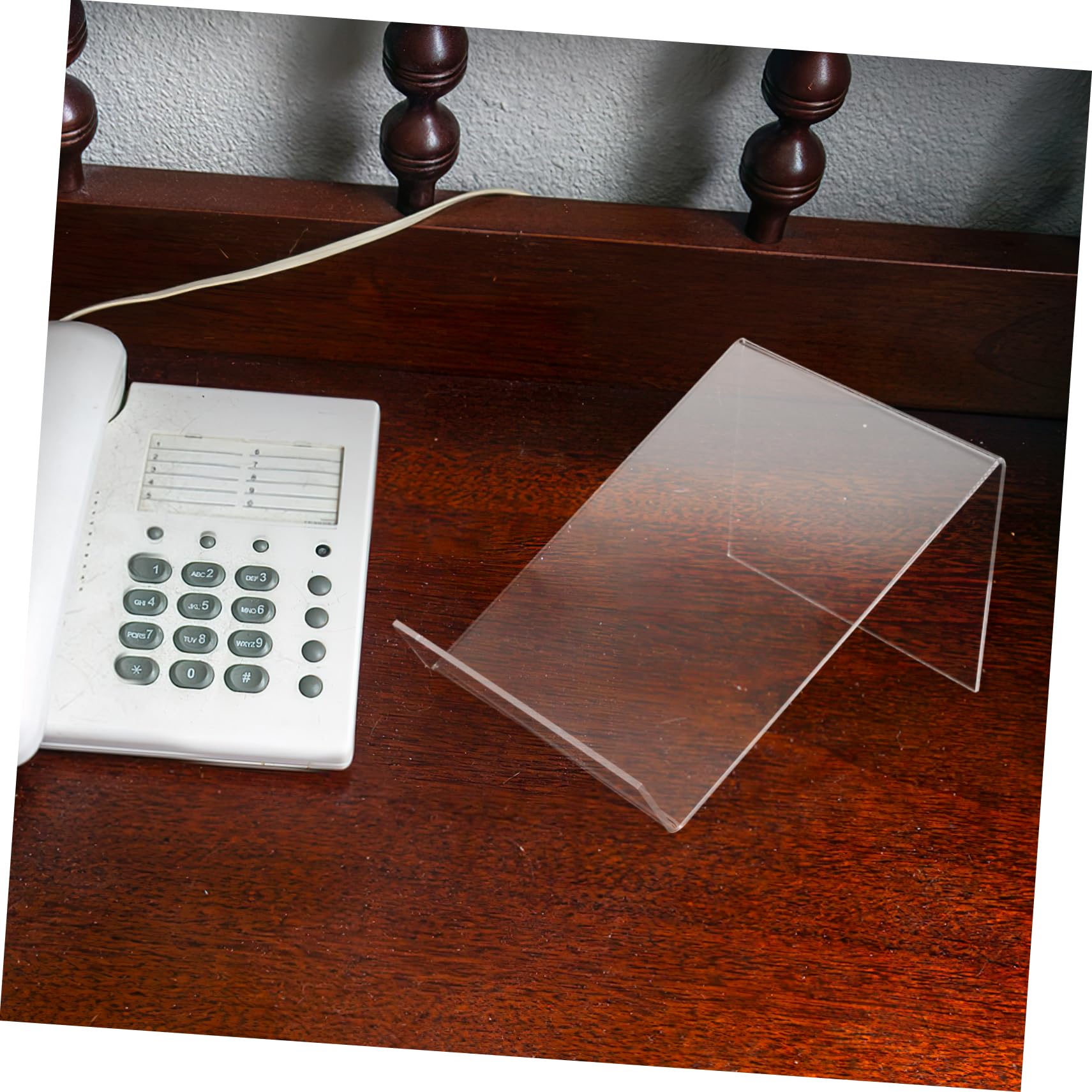 Transparente Acryl Handy Halter Holz Telefonständer mit Erhöhter und Verbreiterter Ständerhalterung für Vielseitige Nutzung Am Schreibtisch
