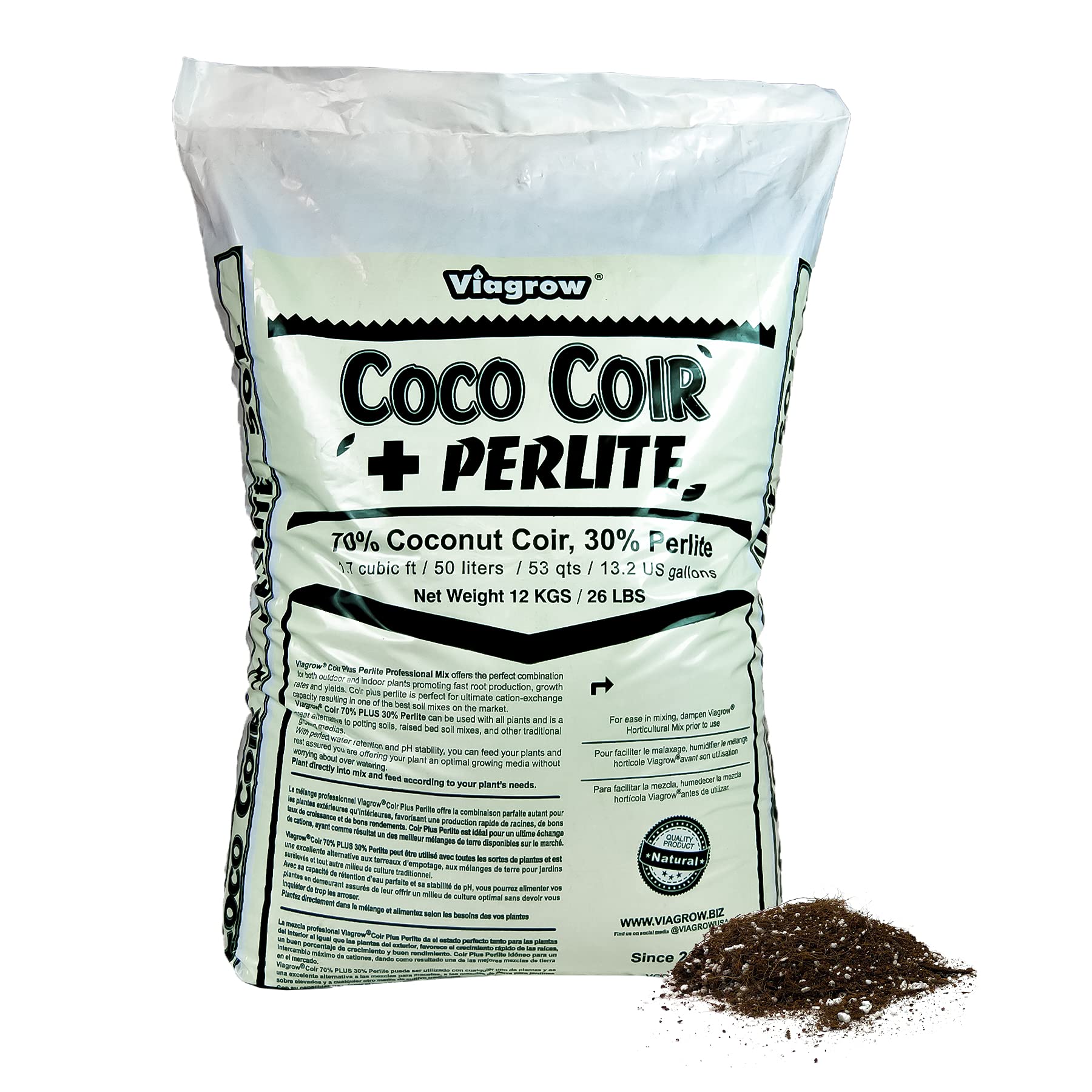 Amazon.com : Viagrow VCCP50 70/30 Coco, 1 Pack, Coir + Perlite