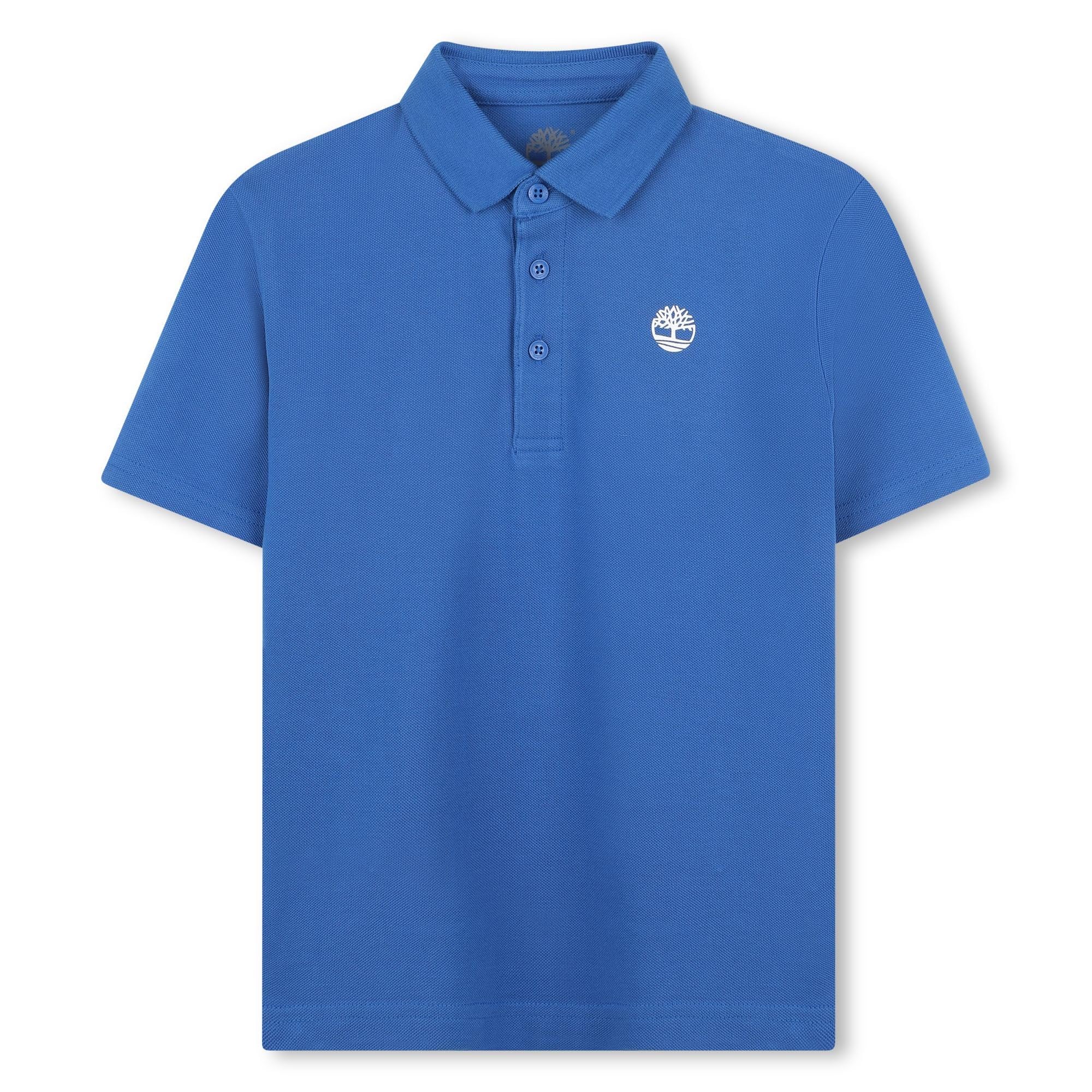 Timberland Boys School Uniform Short Sleeve Pique Cotton Knit Polo Shirt, Kids Button Closure Premium Breathable Polo